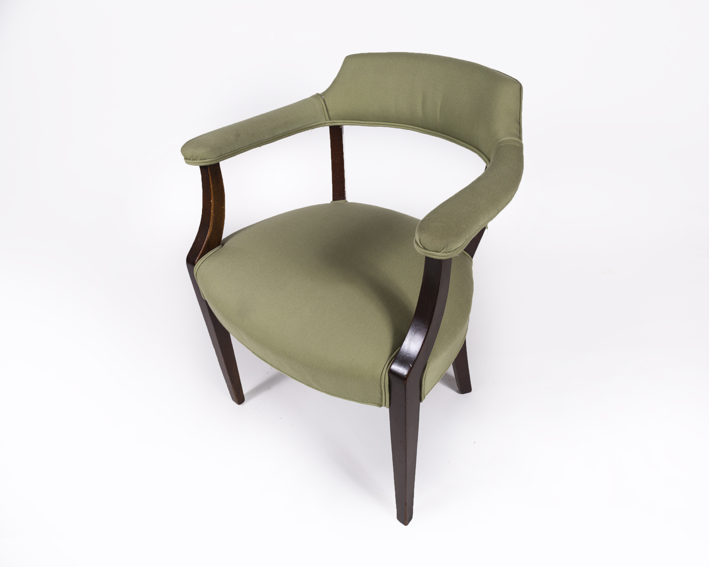Captain's Chair with Green Upholstery