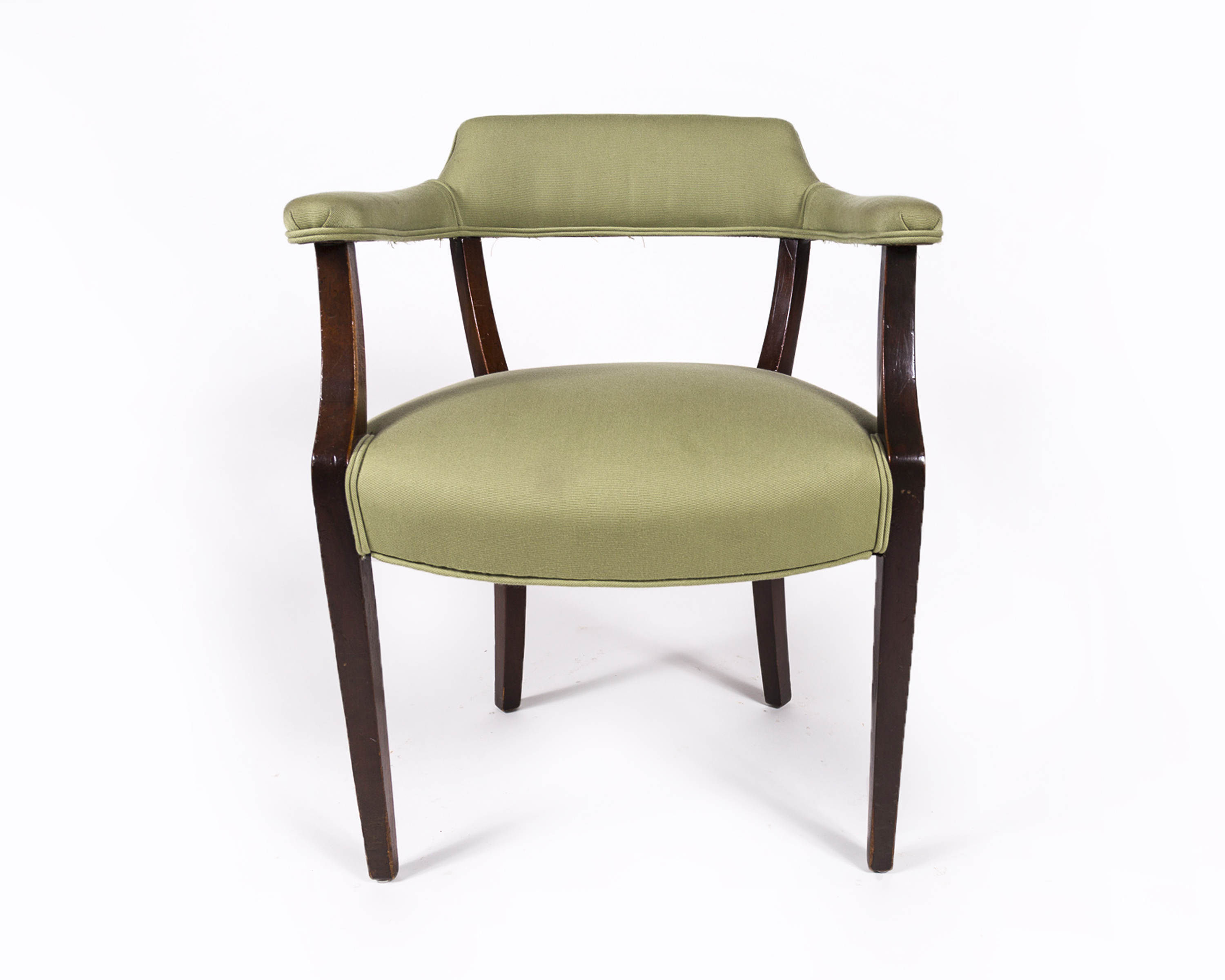 Captain's Chair with Green Upholstery