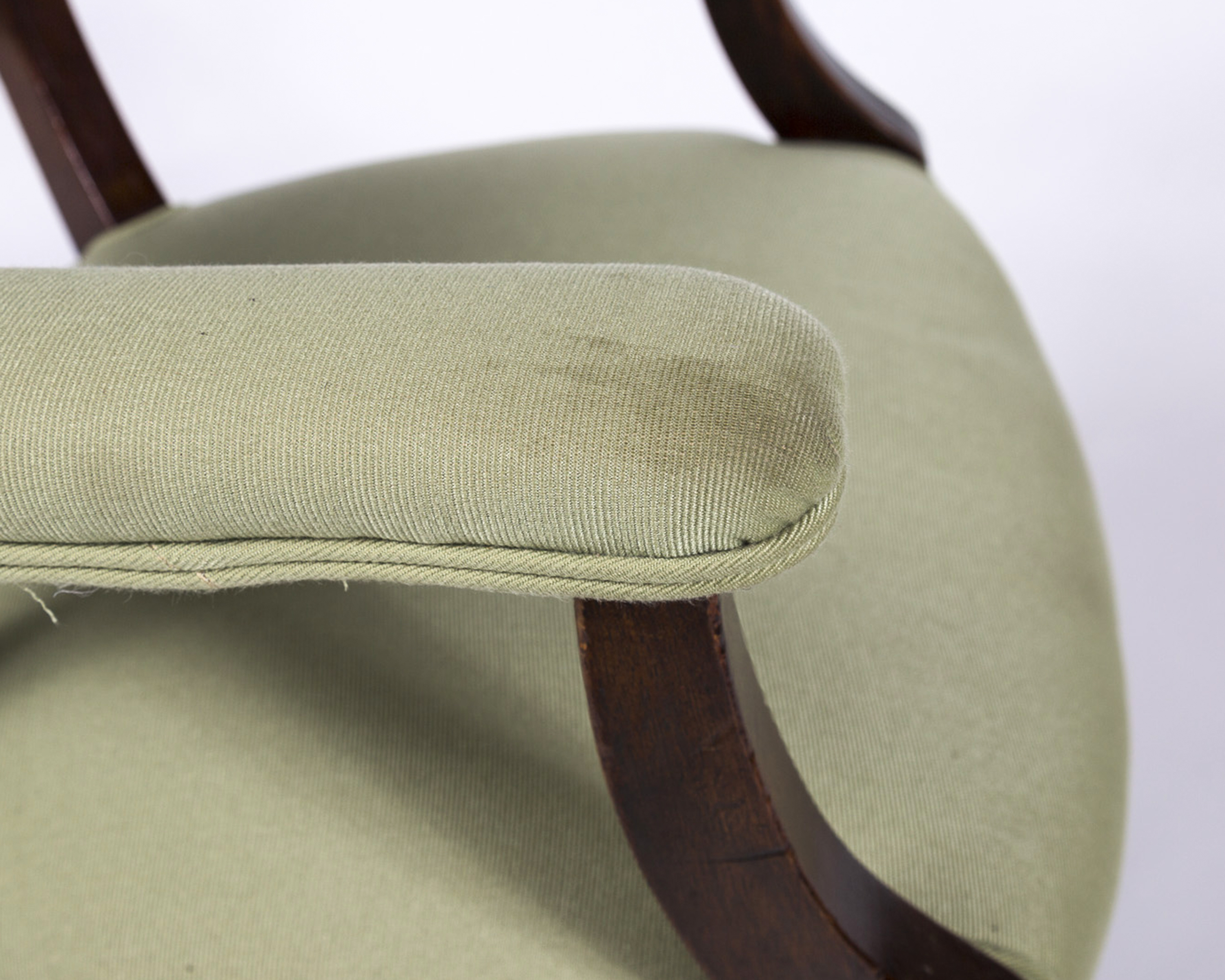 Captain's Chair with Green Upholstery