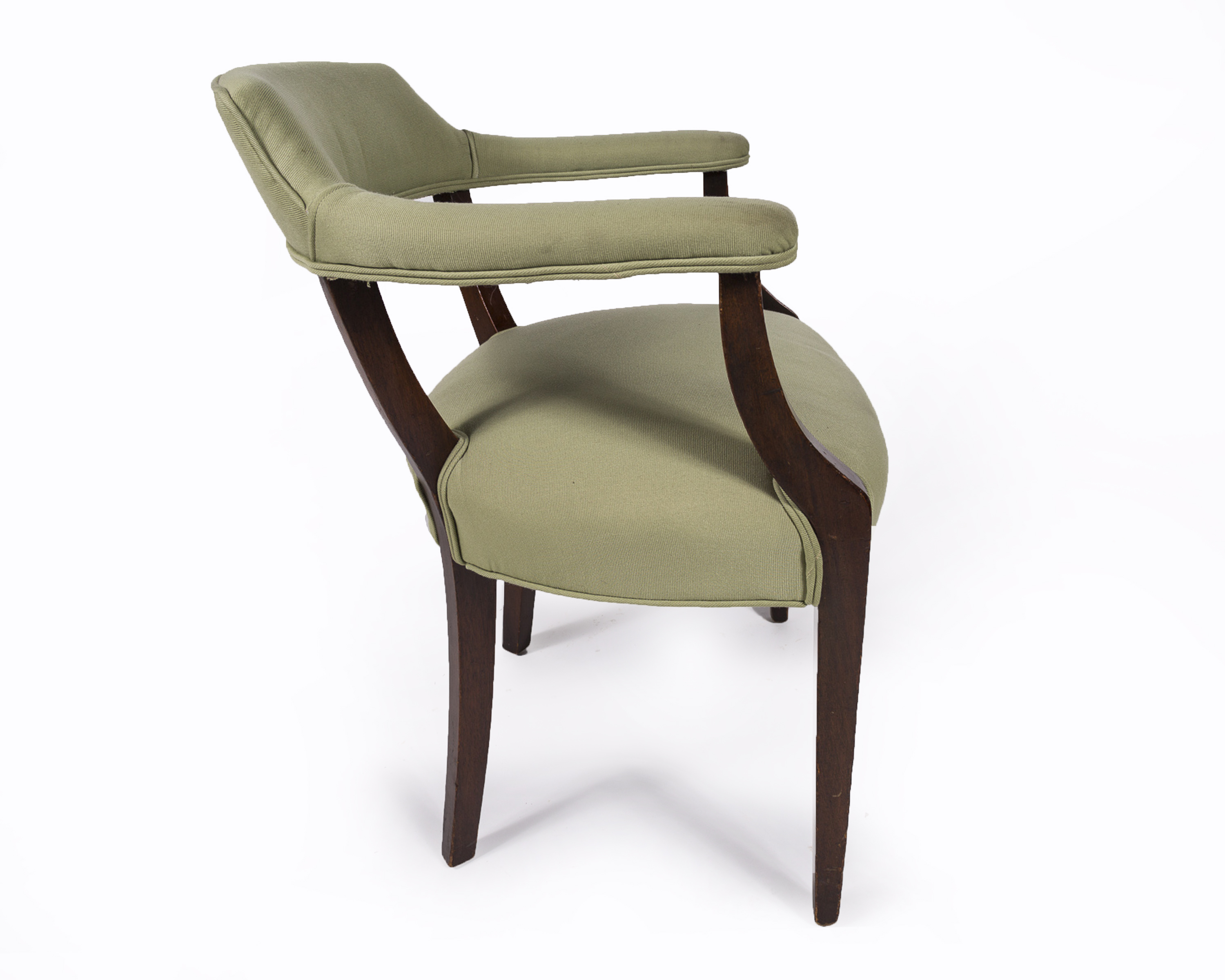 Captain's Chair with Green Upholstery