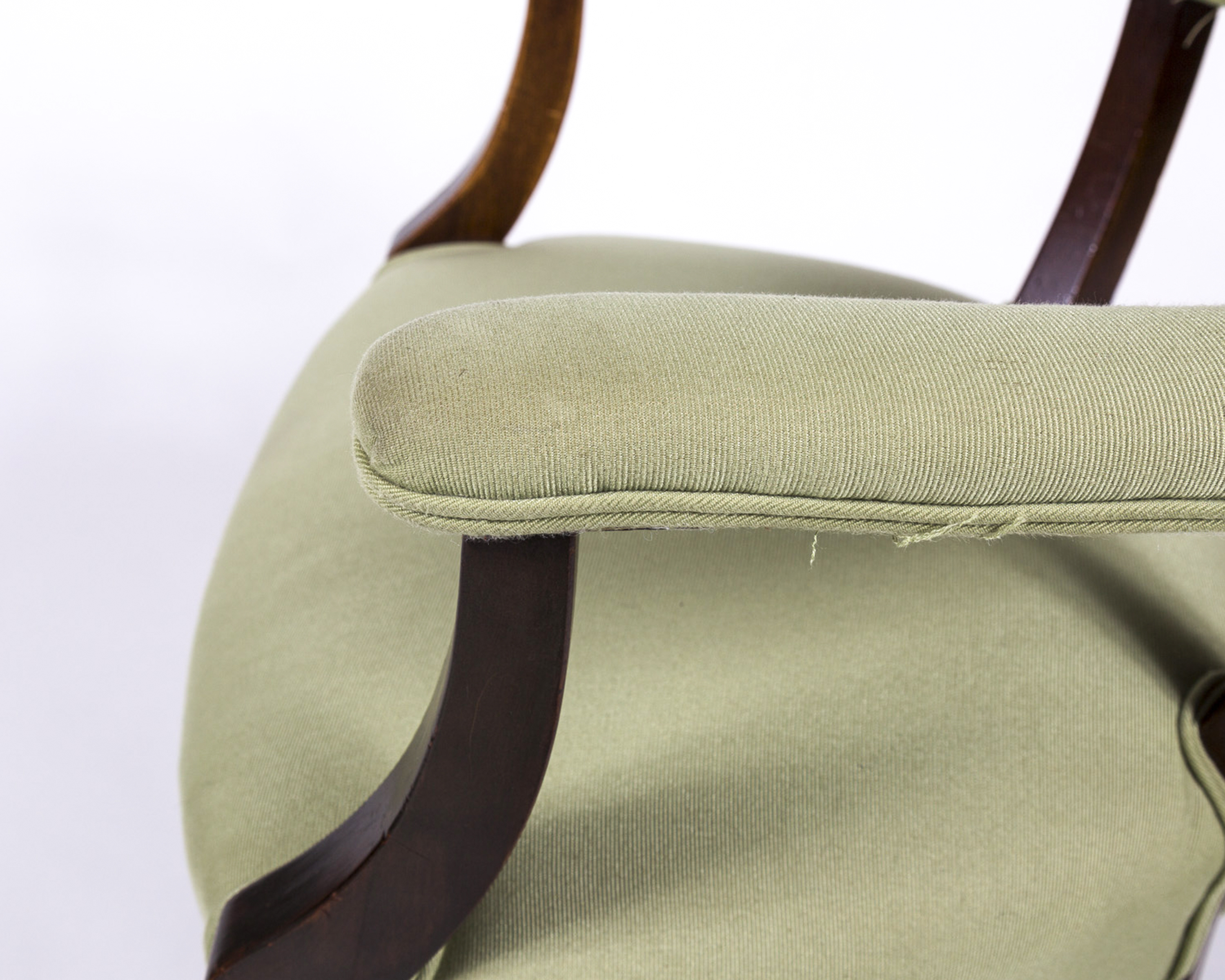 Captain's Chair with Green Upholstery