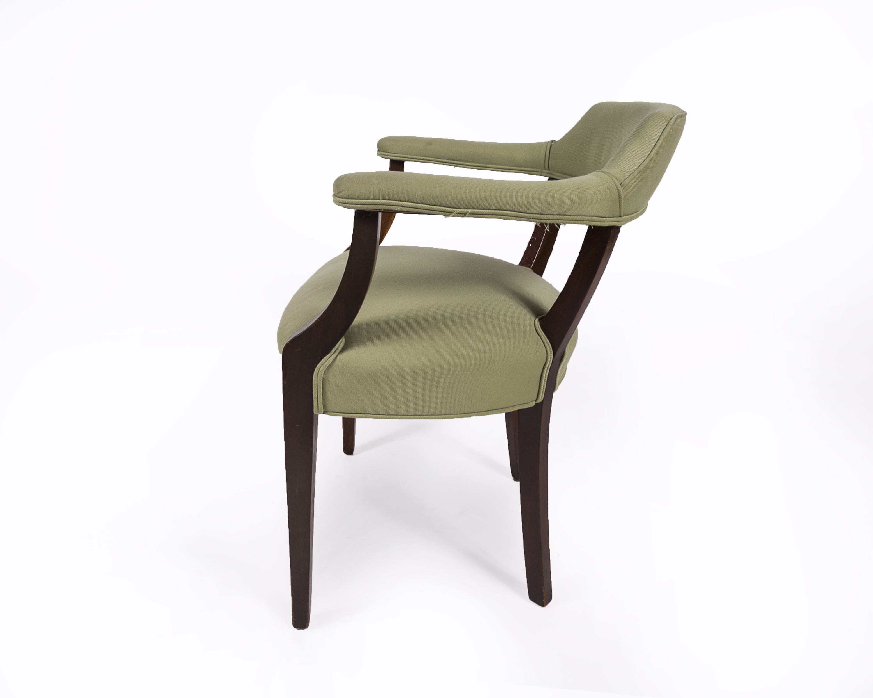 Captain's Chair with Green Upholstery