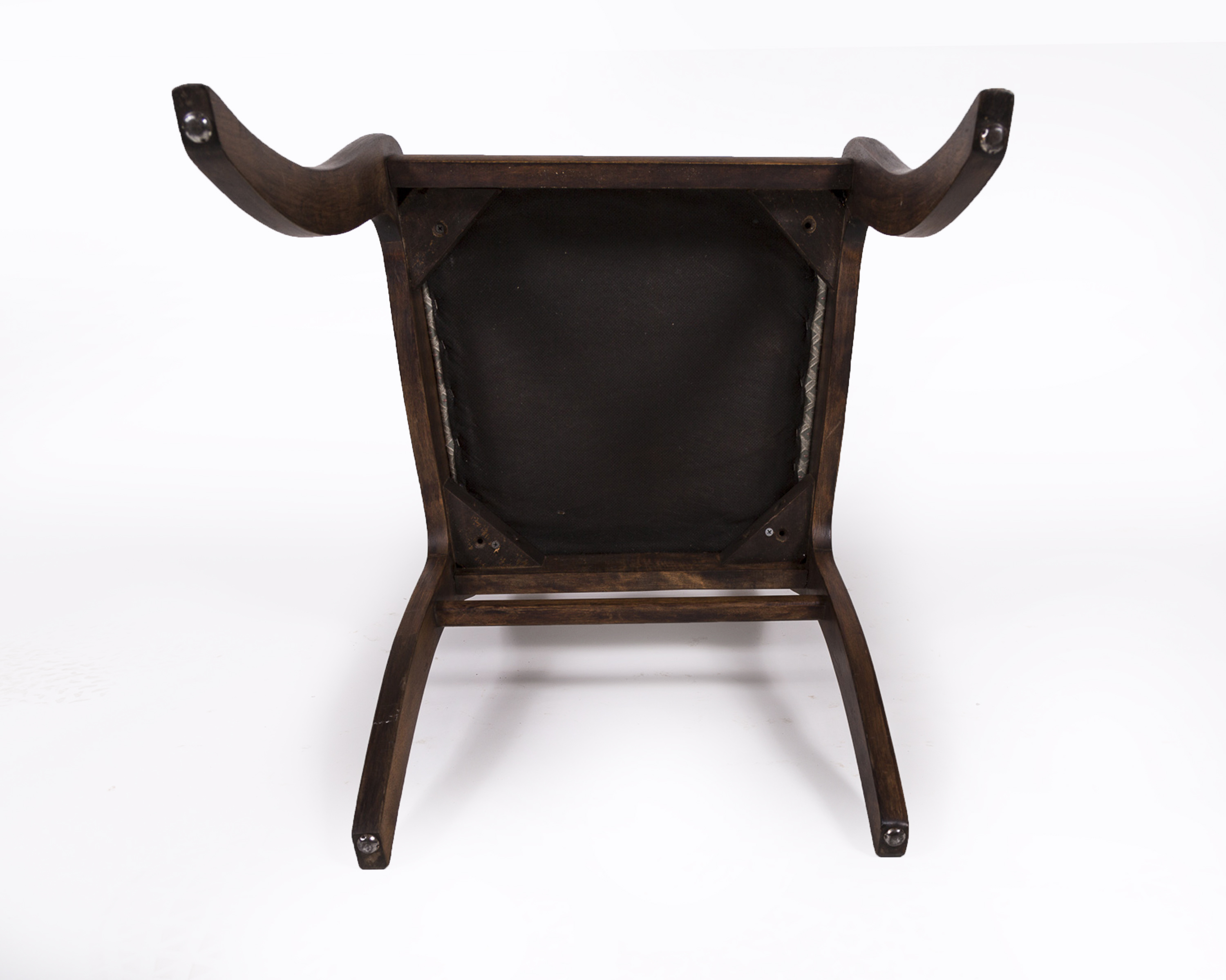 Set of Four Victorian Style Walnut Upholstered Dining Chairs