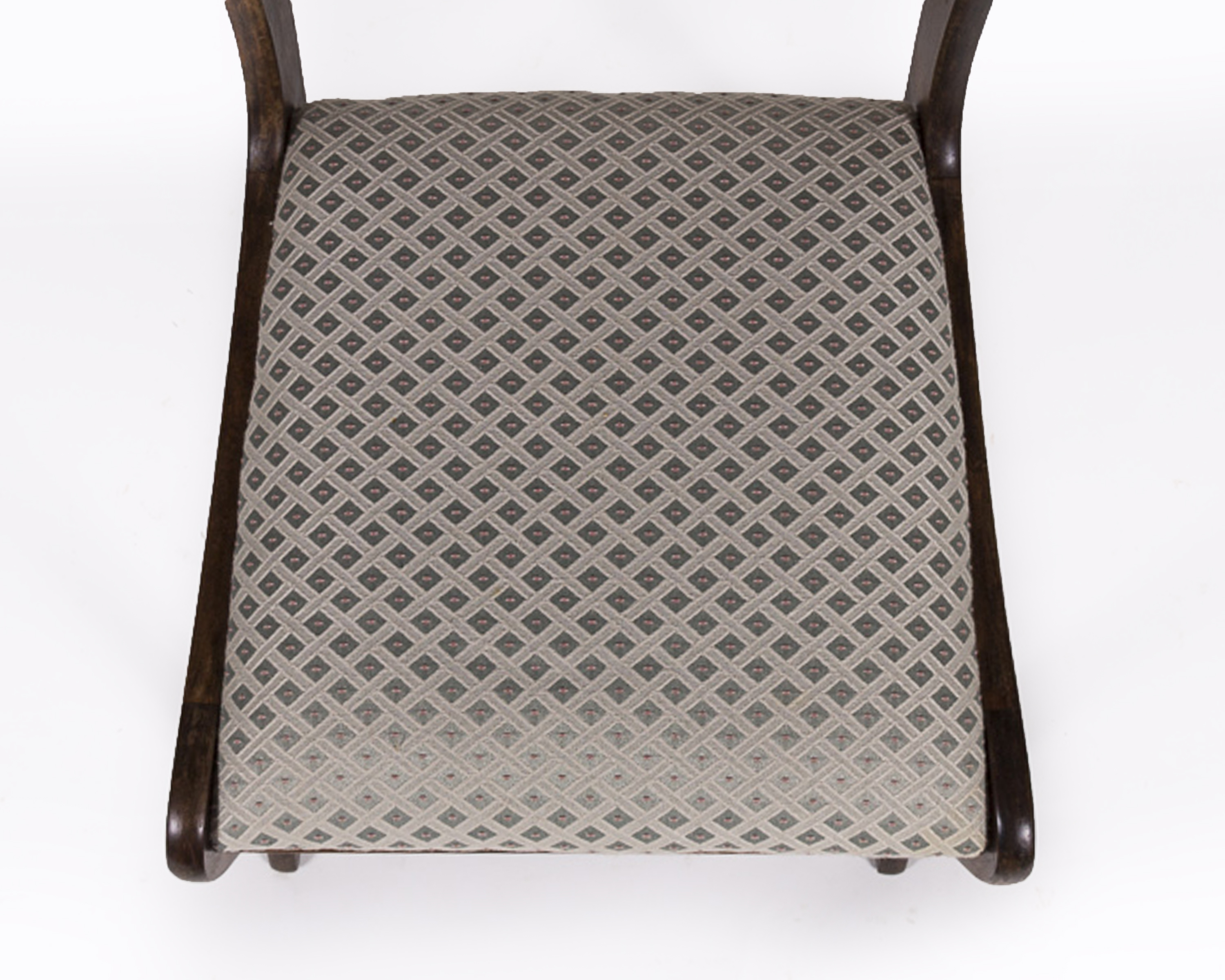 Set of Four Victorian Style Walnut Upholstered Dining Chairs