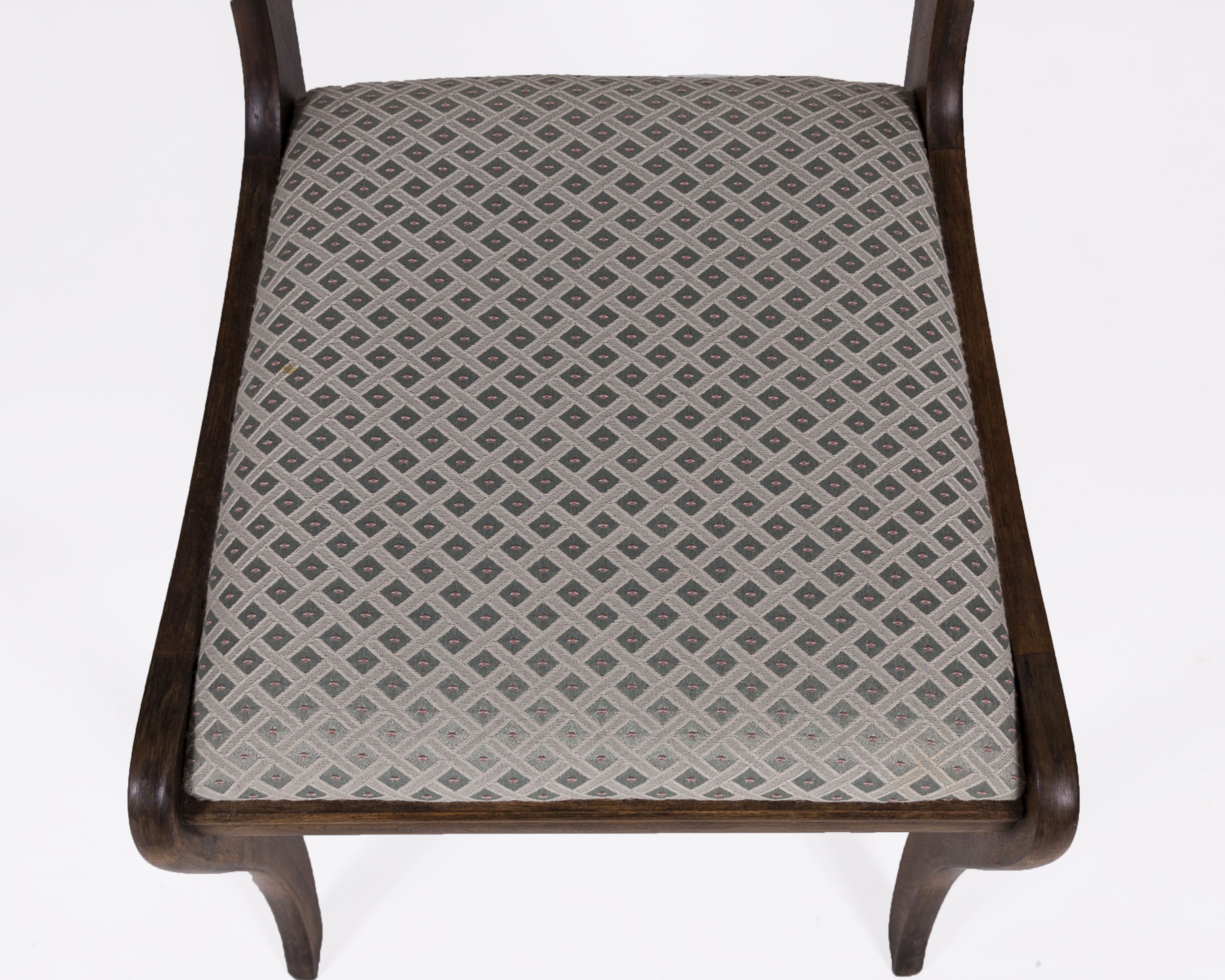 Set of Four Victorian Style Walnut Upholstered Dining Chairs