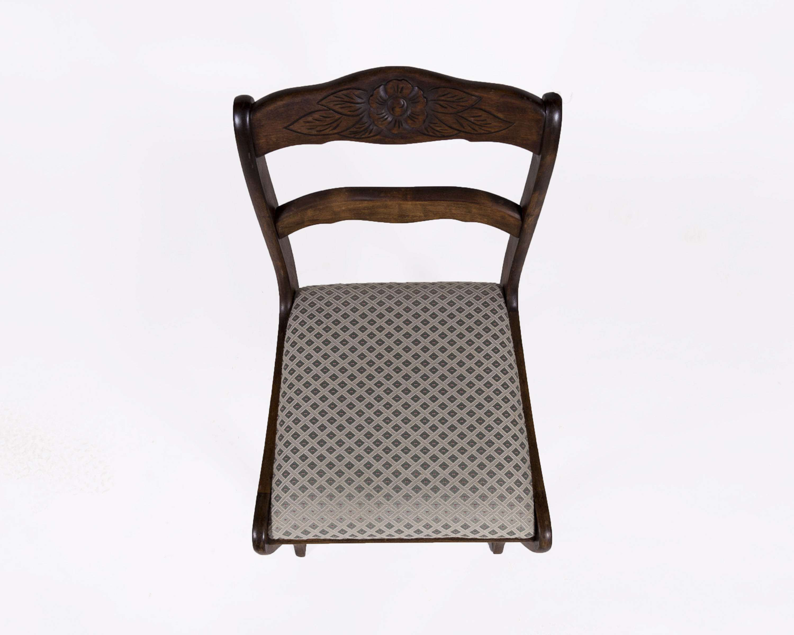 Set of Four Victorian Style Walnut Upholstered Dining Chairs