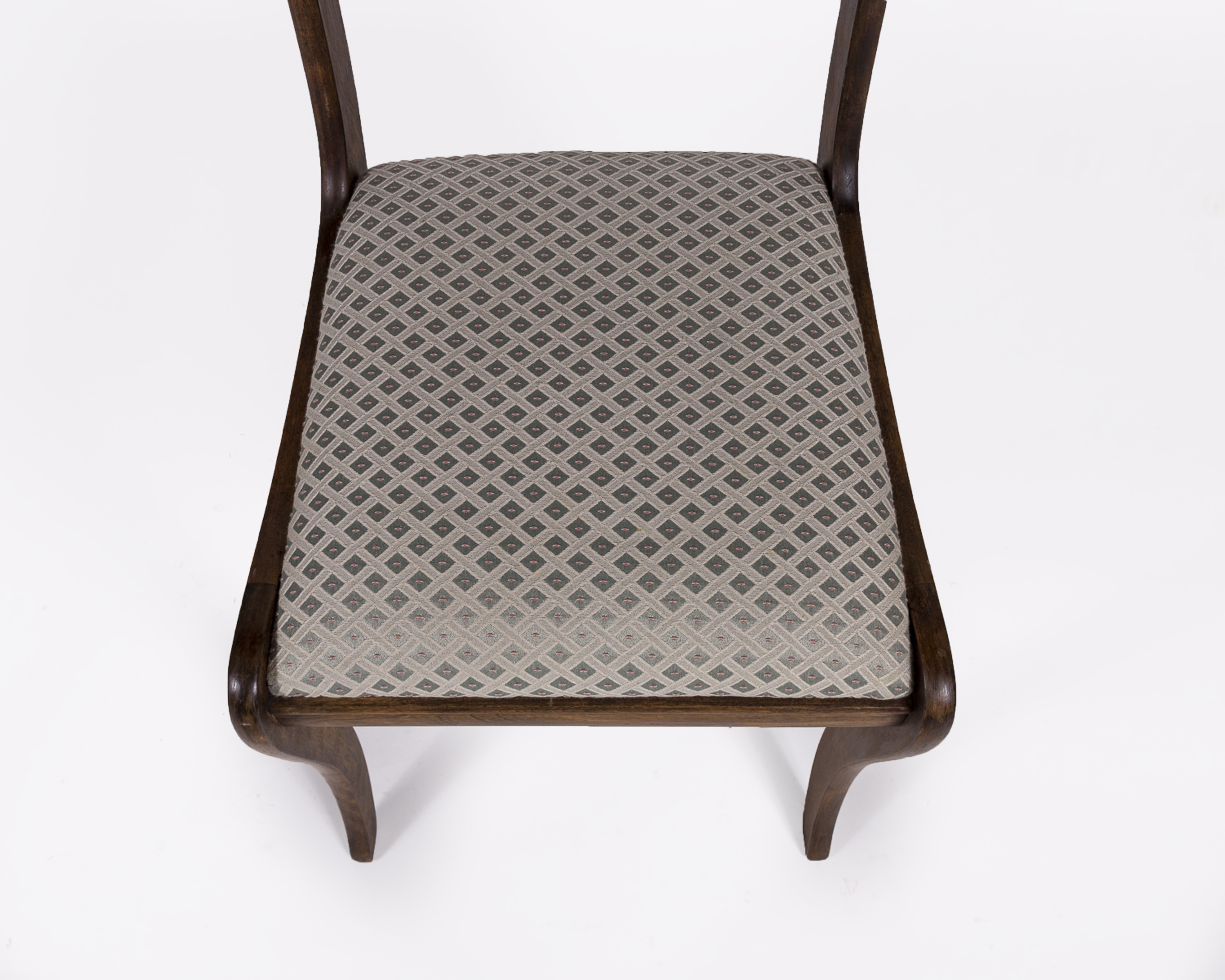 Set of Four Victorian Style Walnut Upholstered Dining Chairs