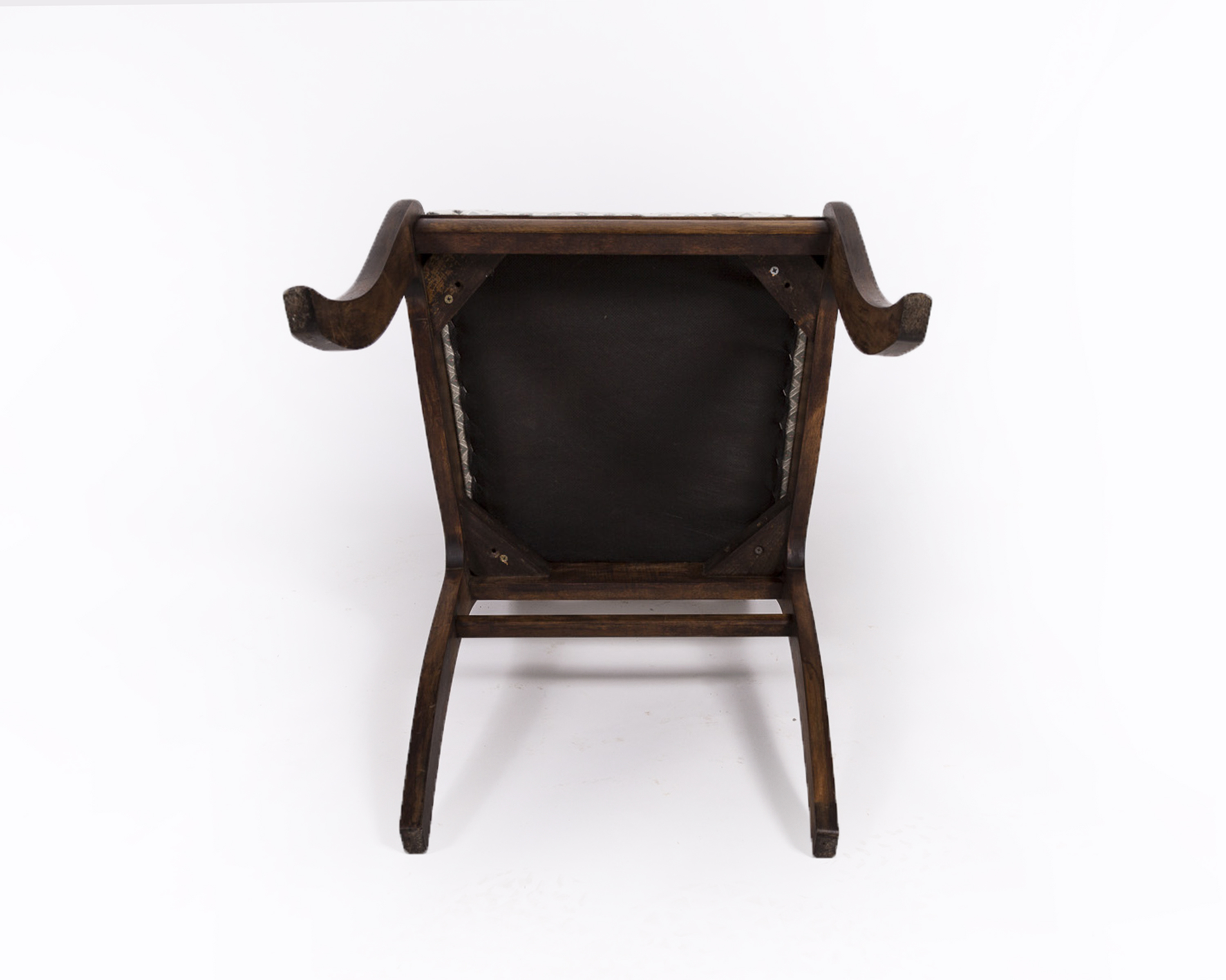 Set of Four Victorian Style Walnut Upholstered Dining Chairs