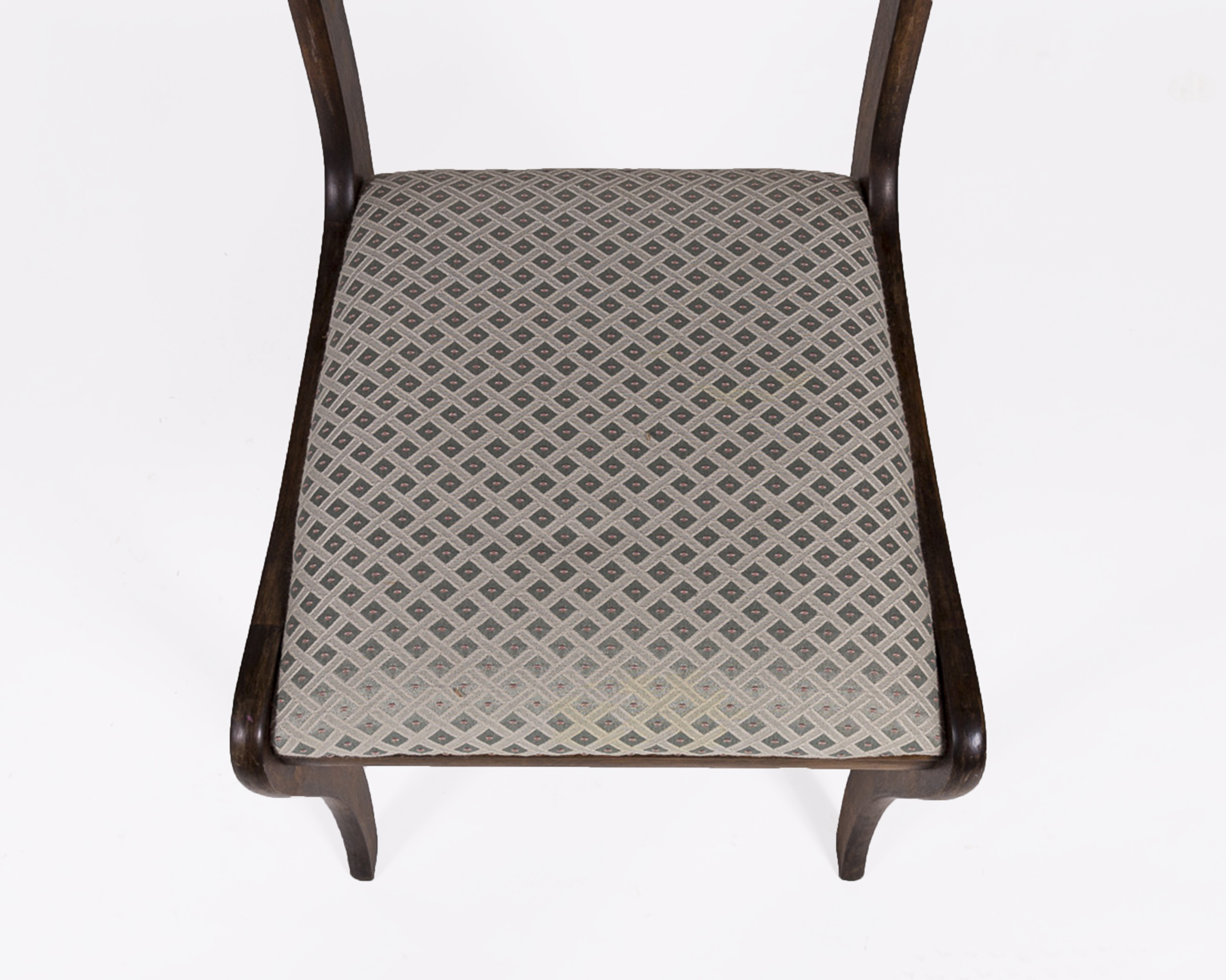 Set of Four Victorian Style Walnut Upholstered Dining Chairs