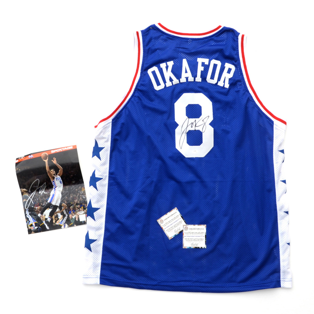 Jahlil Okafor Signed 76ers Jersey and Photo