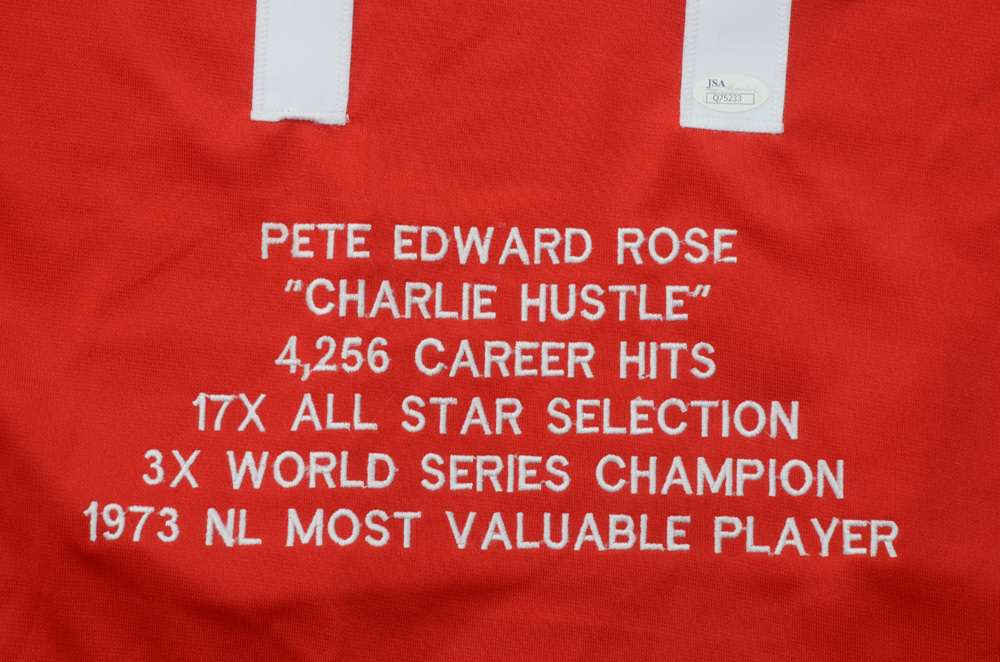 Pete Rose Signed "Stat" Jersey  COA