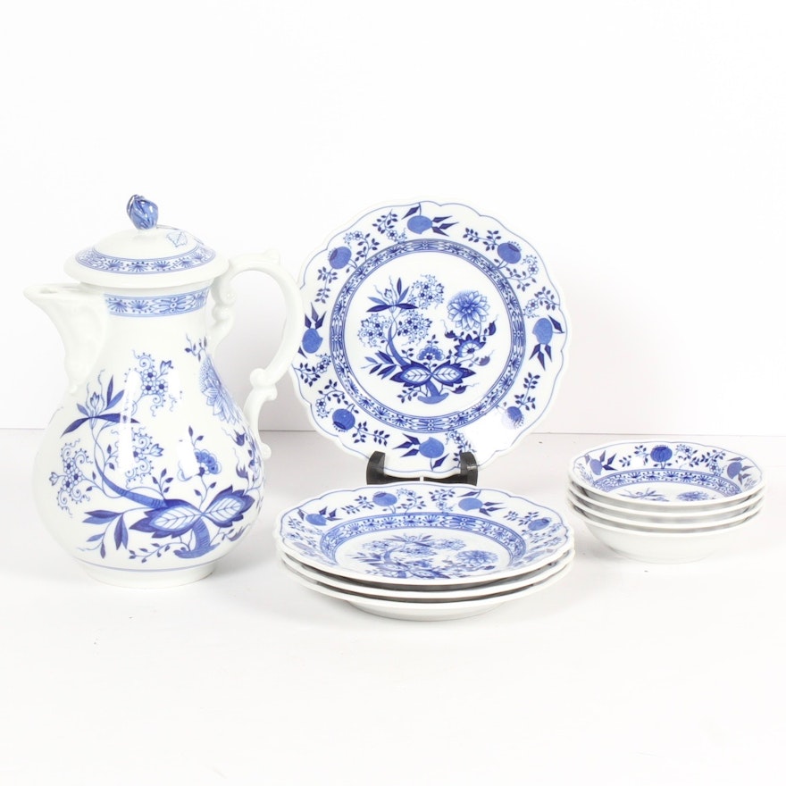 German "Blue Onion" Blue and White Porcelain