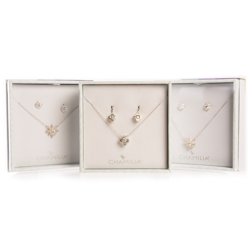 Sterling Silver Chamilia Earrings & Necklace Gift Sets
