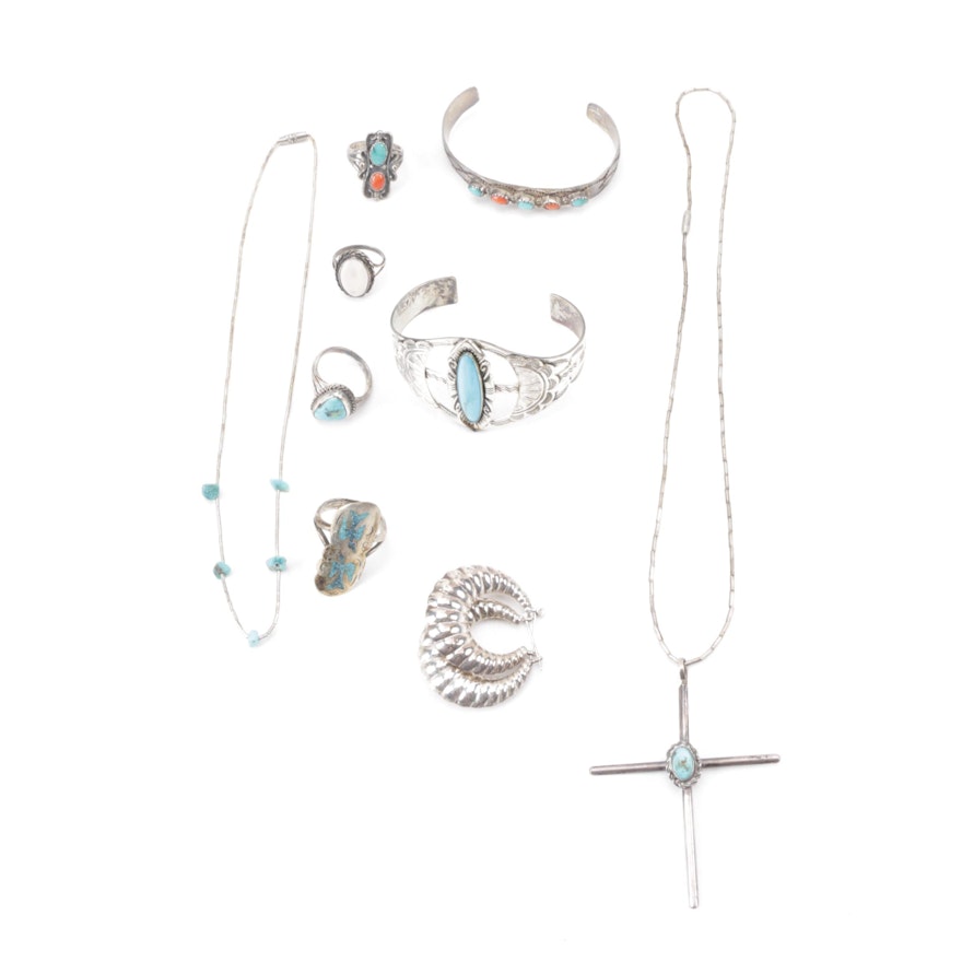 Assortment of Southwest Style Sterling Silver Jewelry
