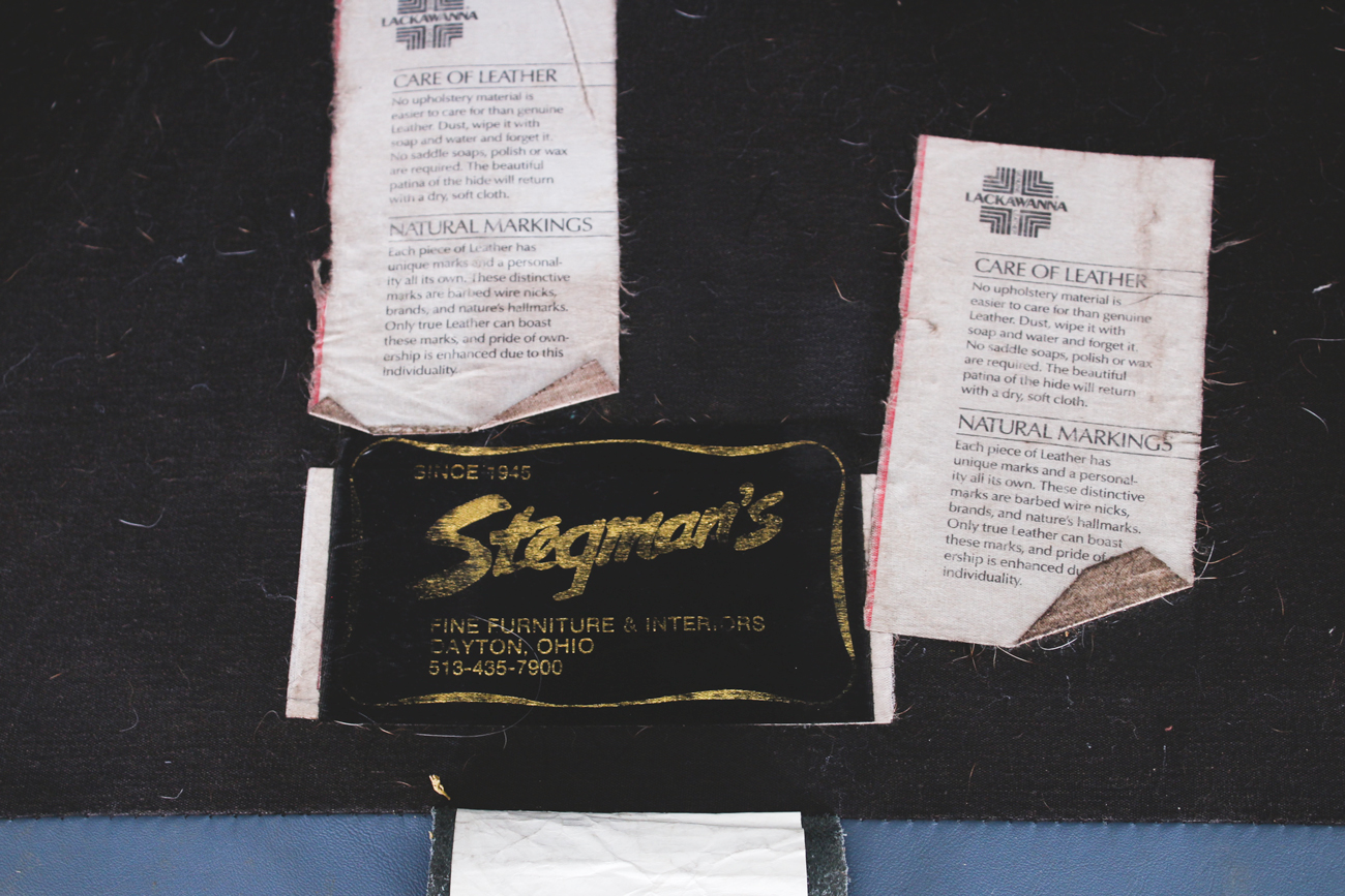 Stegman's Vintage Blue Leather Sofa