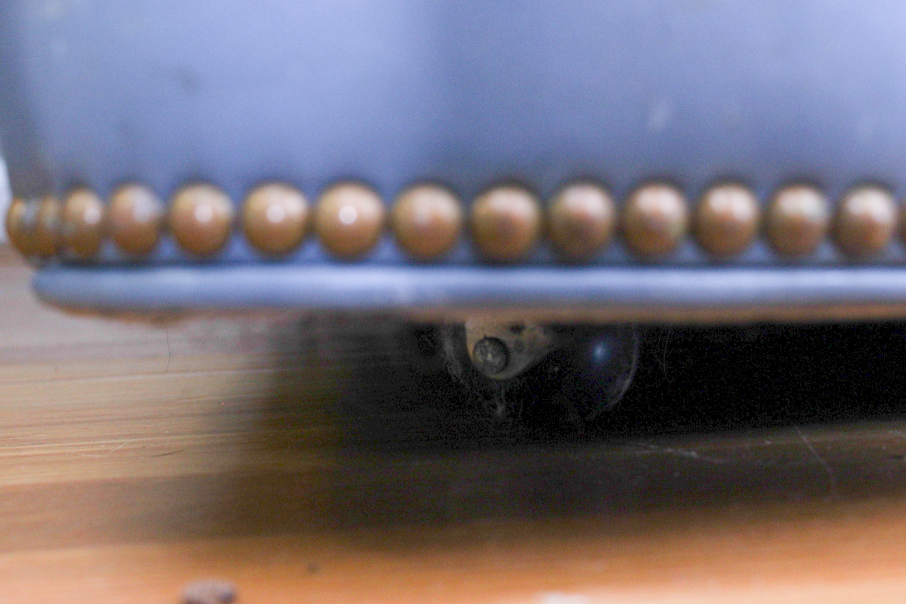 Stegman's Vintage Blue Leather Sofa