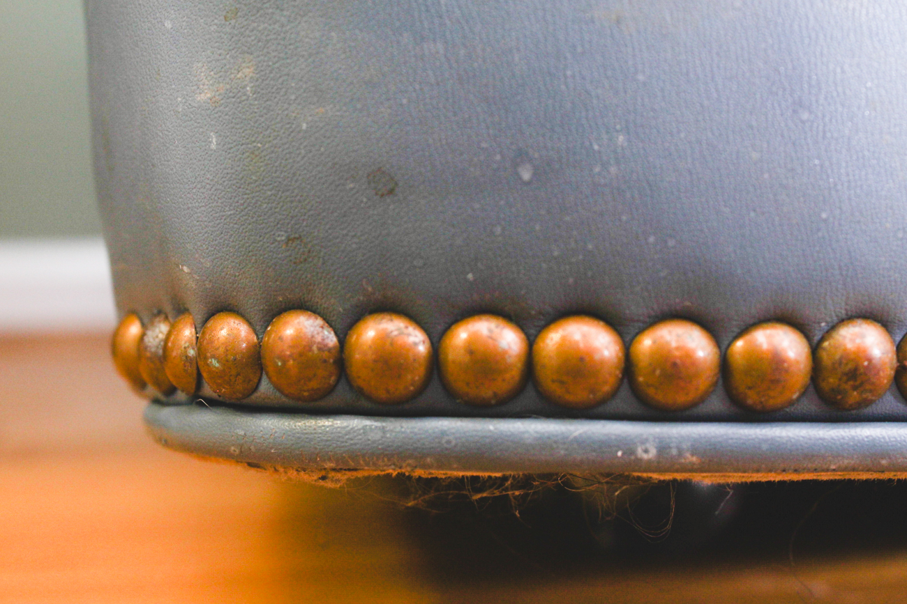 Stegman's Vintage Blue Leather Sofa