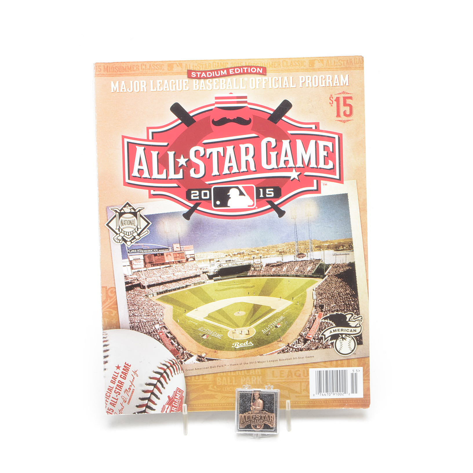2015 MLB All-Star Game Press Pin and Program Cincinnati, Ohio
