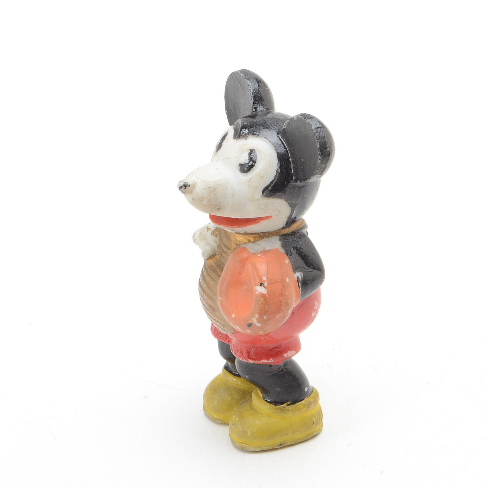 Antique Mickey Mouse "Pie Eyed" Bisque Baseball Figure