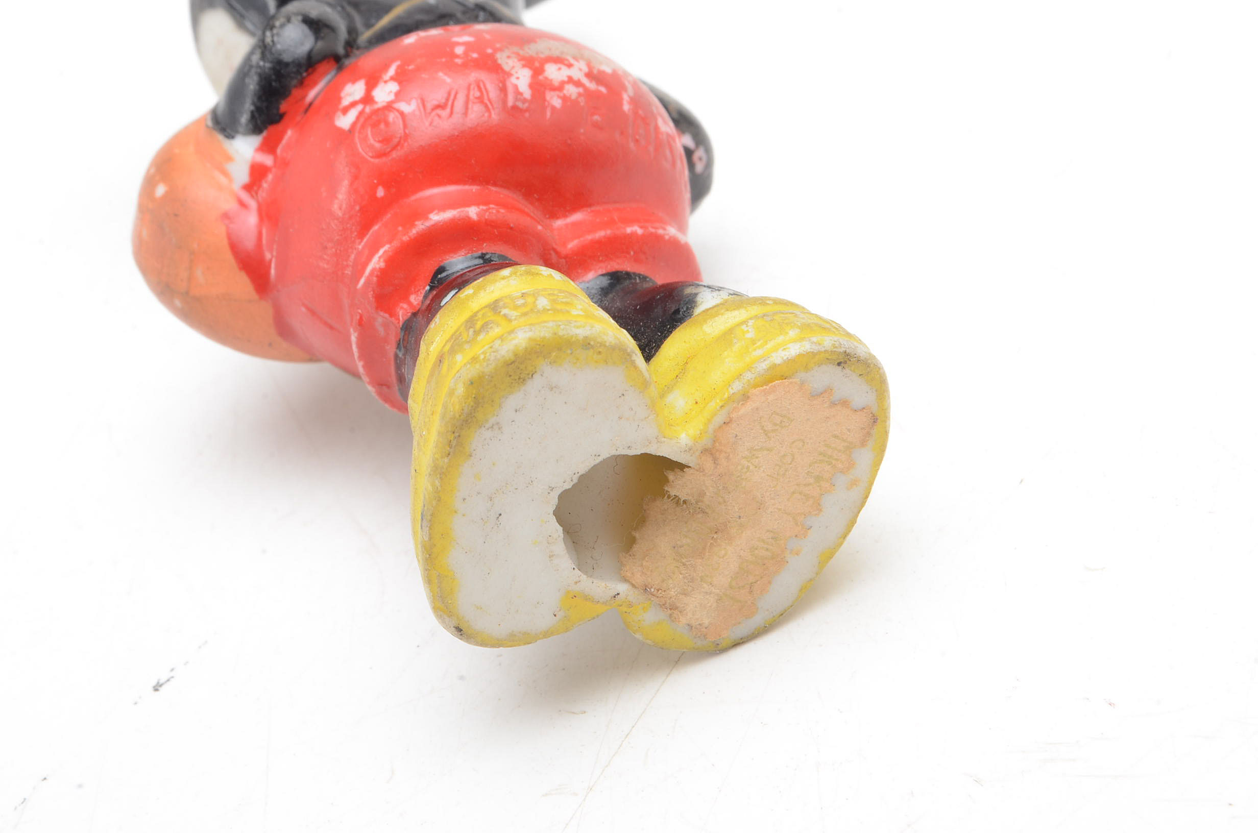 Antique Mickey Mouse "Pie Eyed" Bisque Baseball Figure