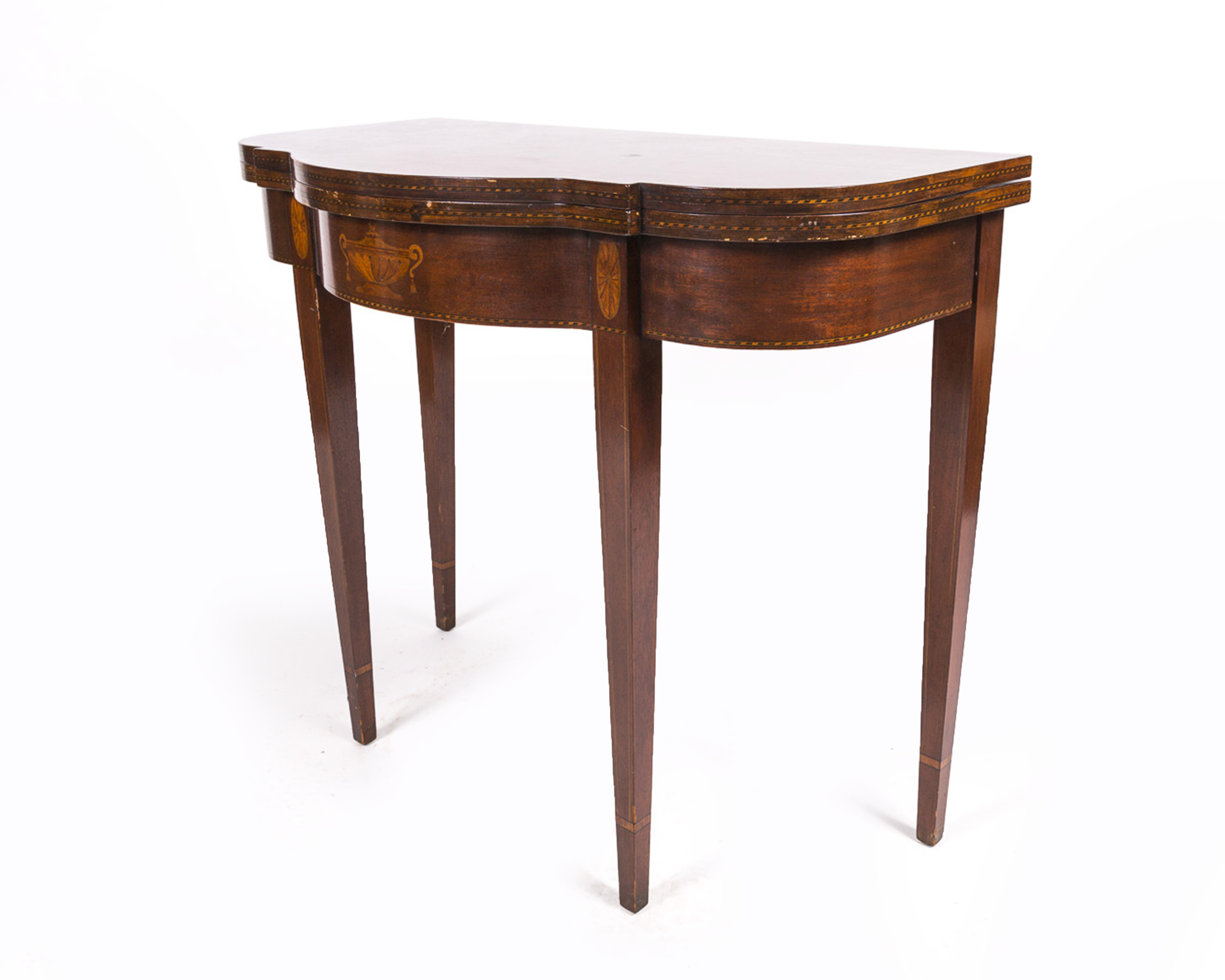 Heppelwhite Style Mahogany Game Table with Marquetry from Fine Arts Furniture