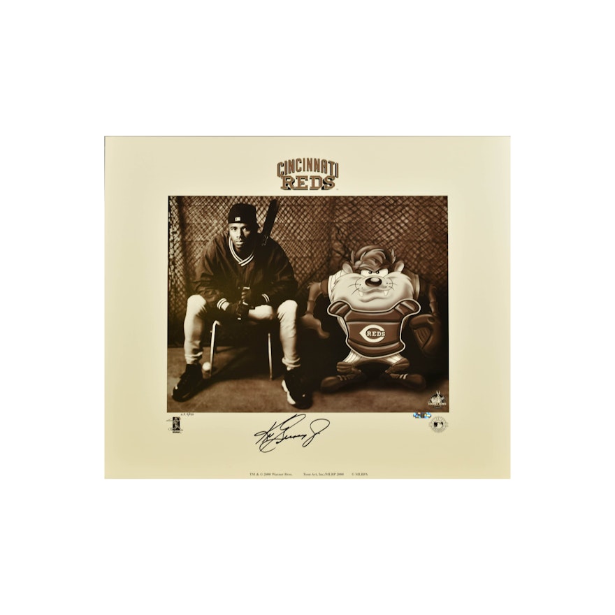 Warner Bros. - L.E. Signed -Ken Griffey Jr. and Taz Lithograph