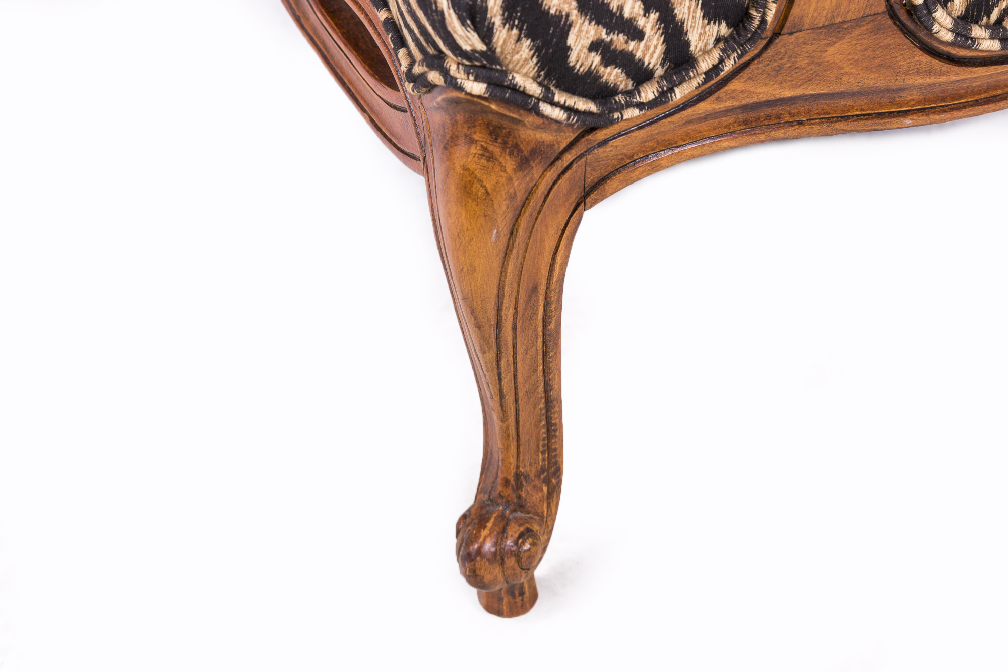 Louis XV Style Fauteuil with Ottoman by Ethan Allen