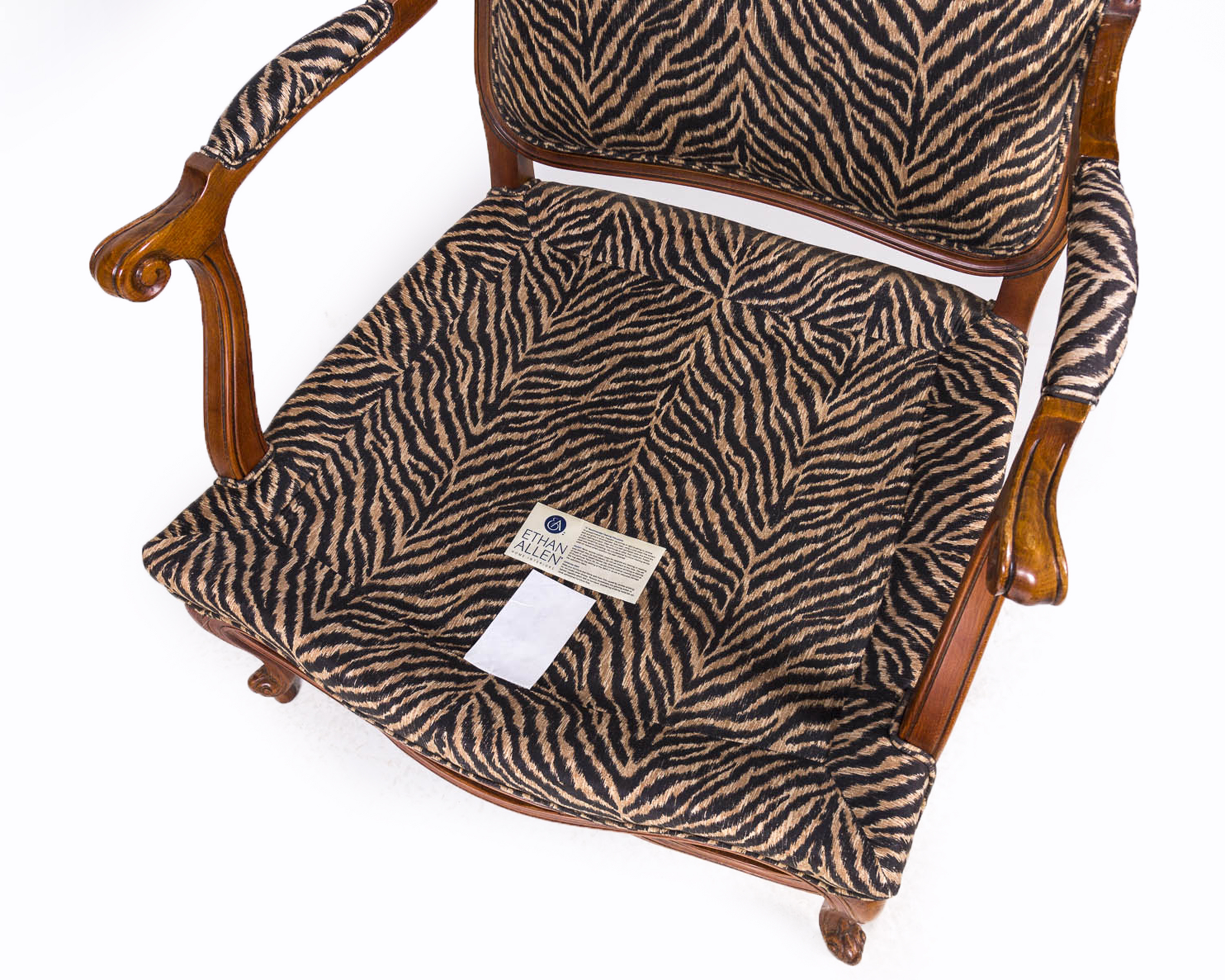 Louis XV Style Fauteuil with Ottoman by Ethan Allen