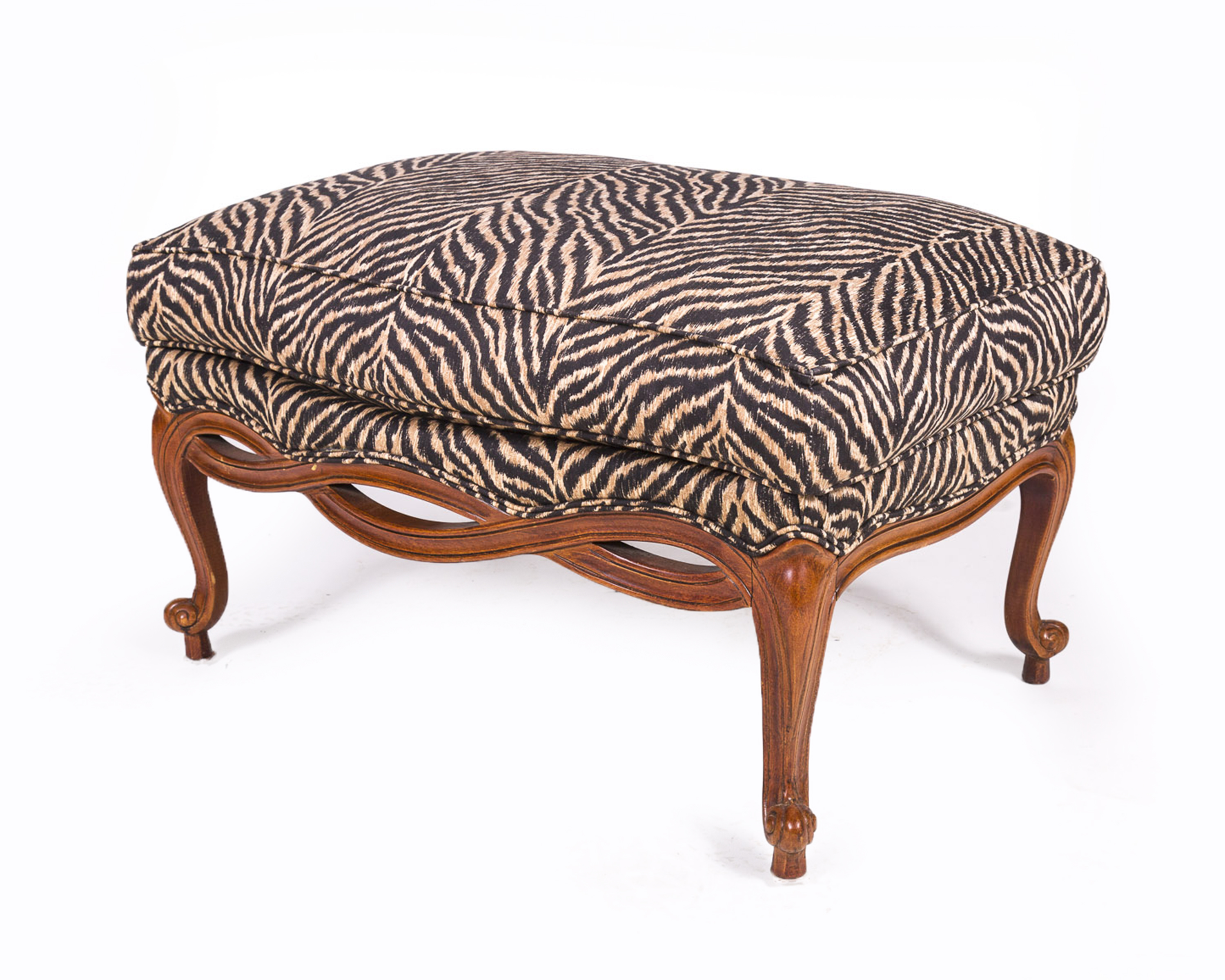 Louis XV Style Fauteuil with Ottoman by Ethan Allen