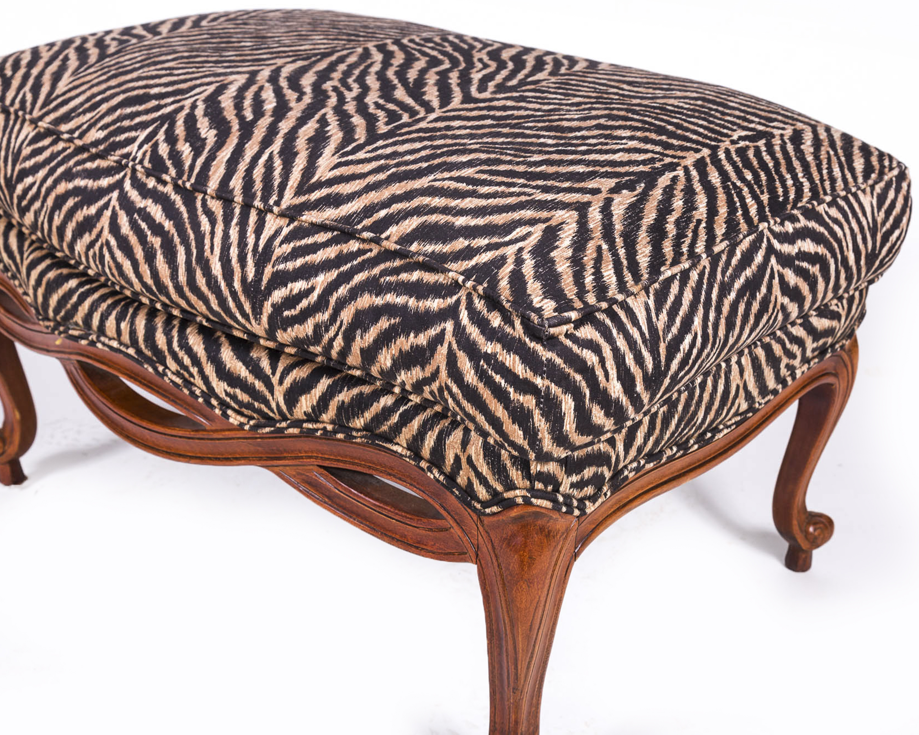 Louis XV Style Fauteuil with Ottoman by Ethan Allen