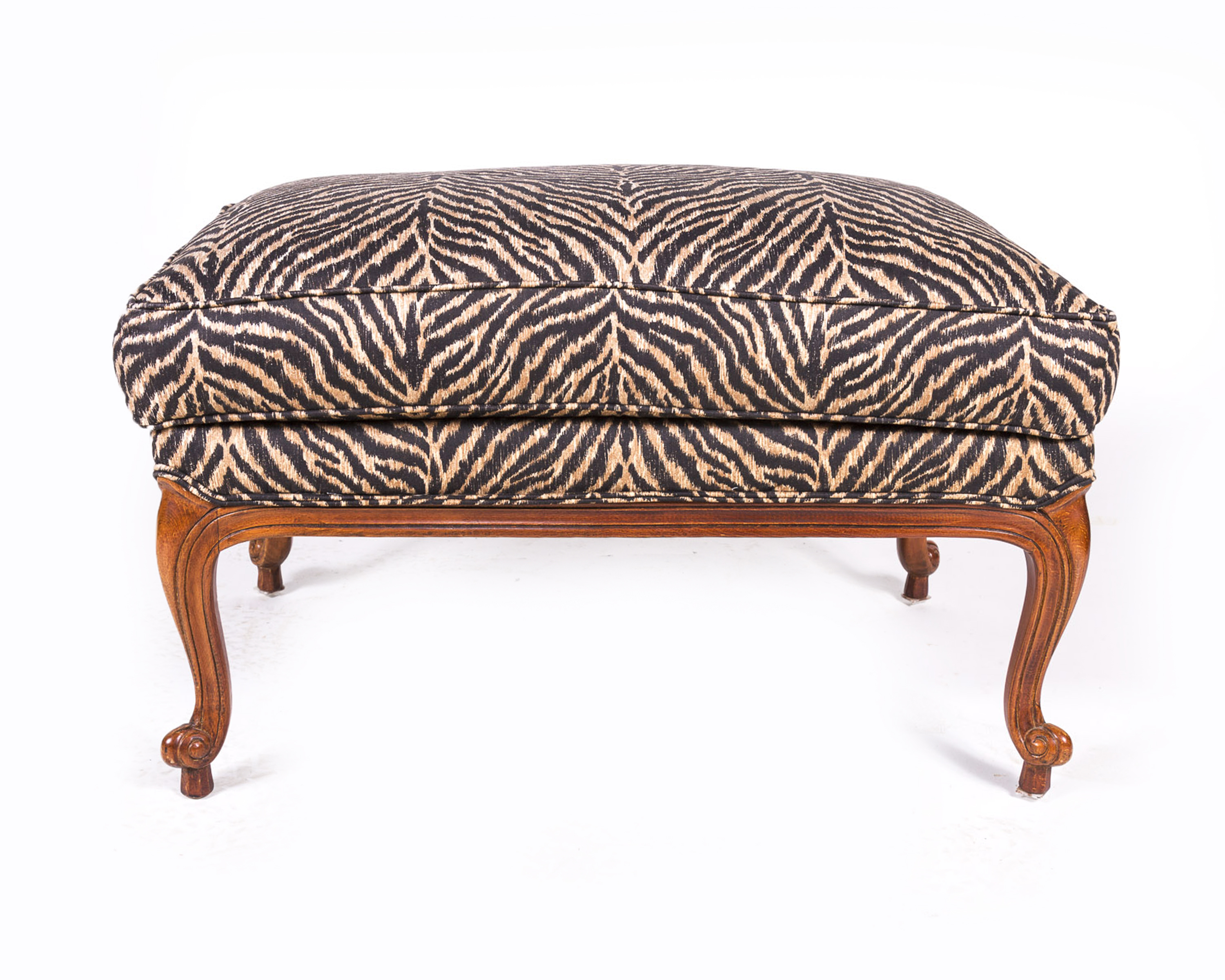 Louis XV Style Fauteuil with Ottoman by Ethan Allen