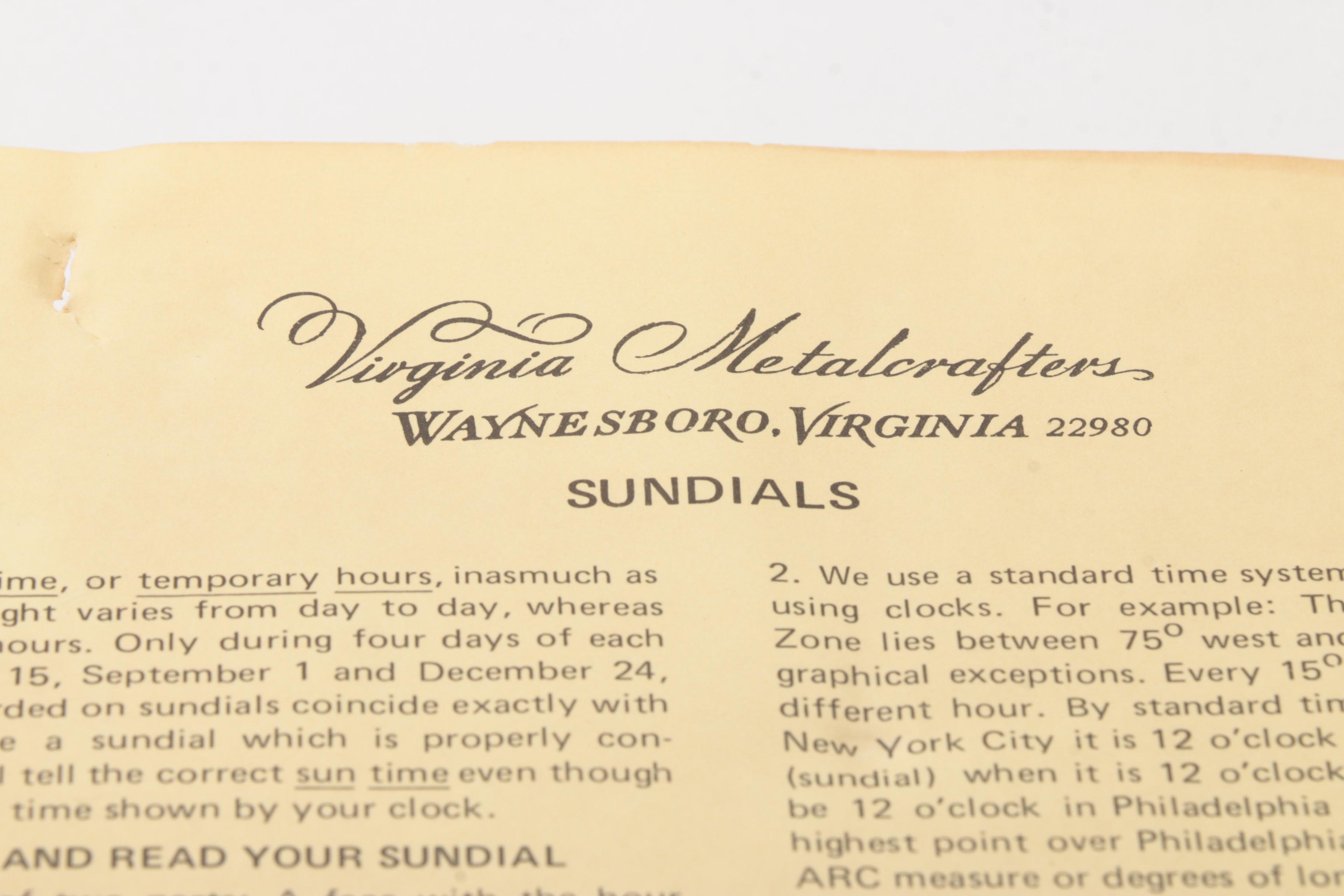 Sundial by Virginia Metal Crafters