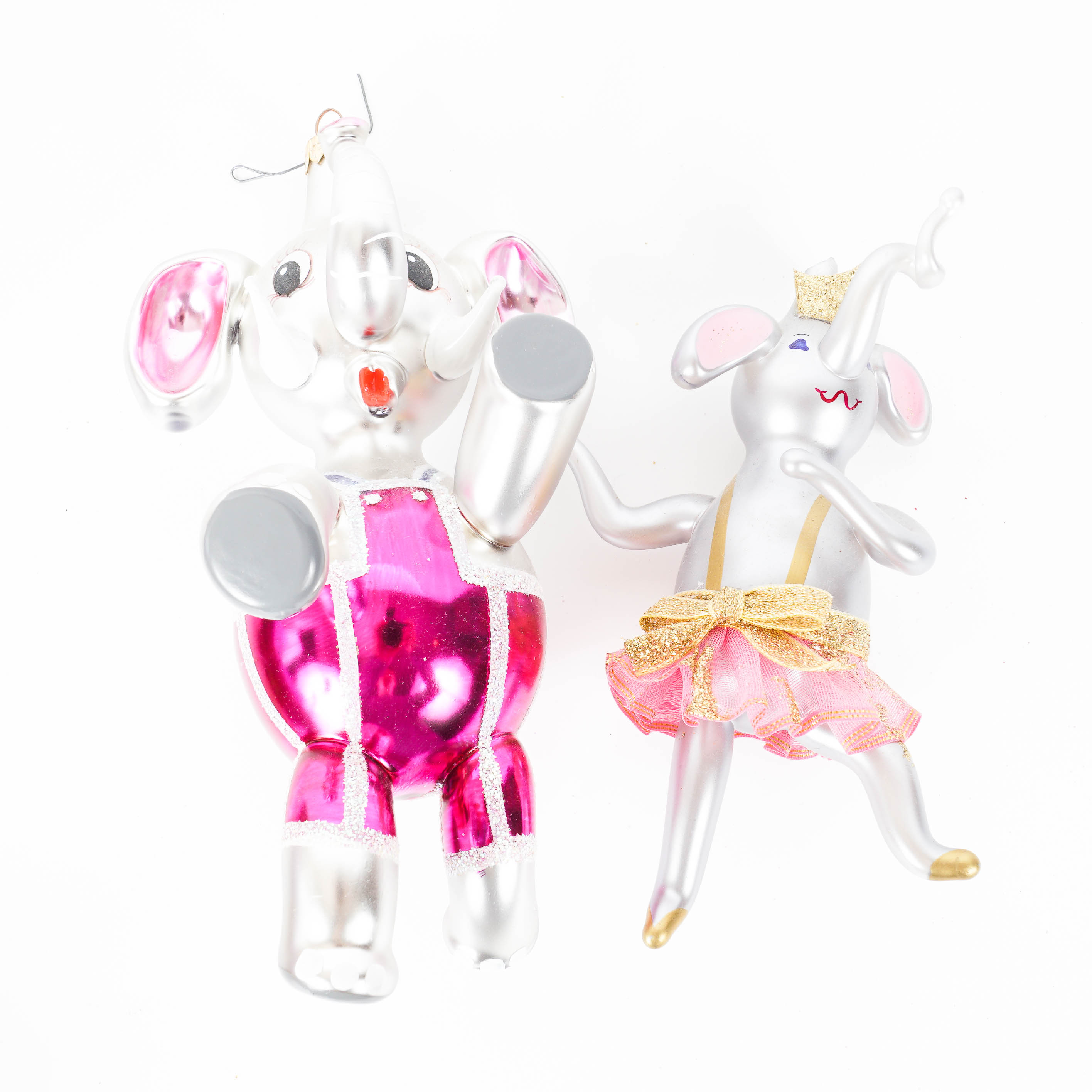 Christopher Radko Elephant Glass Ornaments including "Nanette en Pointe"