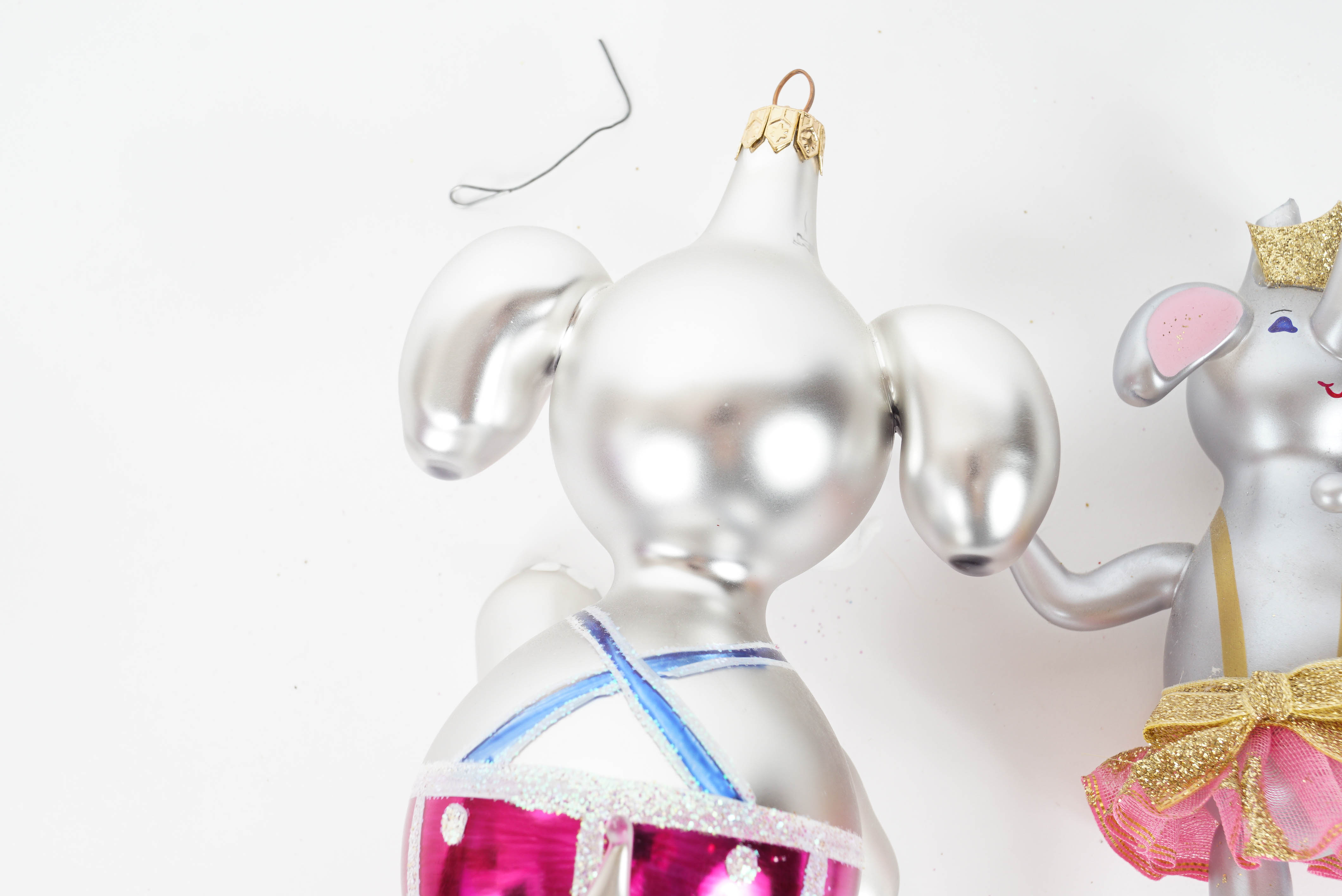 Christopher Radko Elephant Glass Ornaments including "Nanette en Pointe"