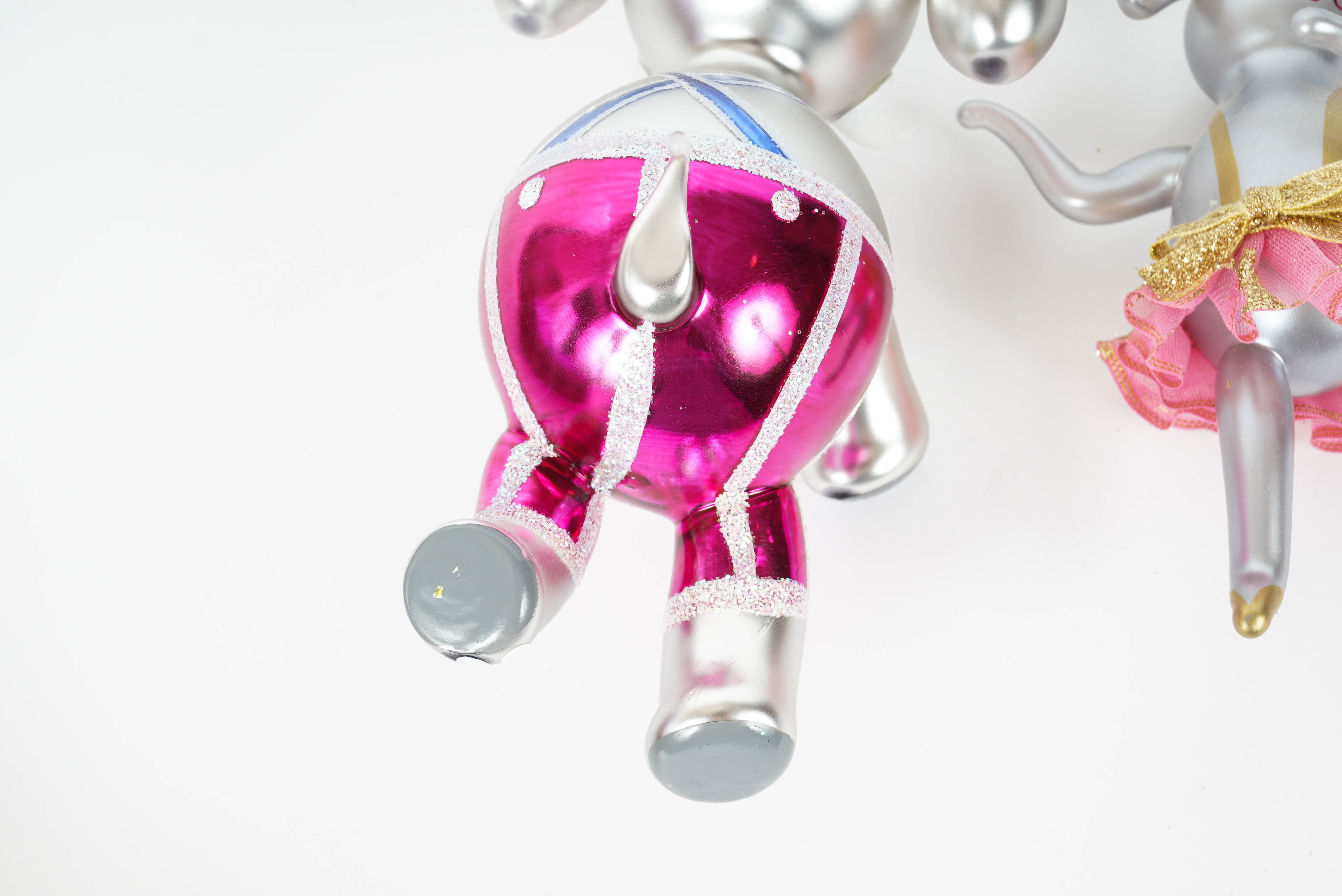Christopher Radko Elephant Glass Ornaments including "Nanette en Pointe"