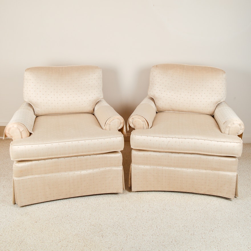 Pair of Upholstered Club Chairs By Lazarus Furniture