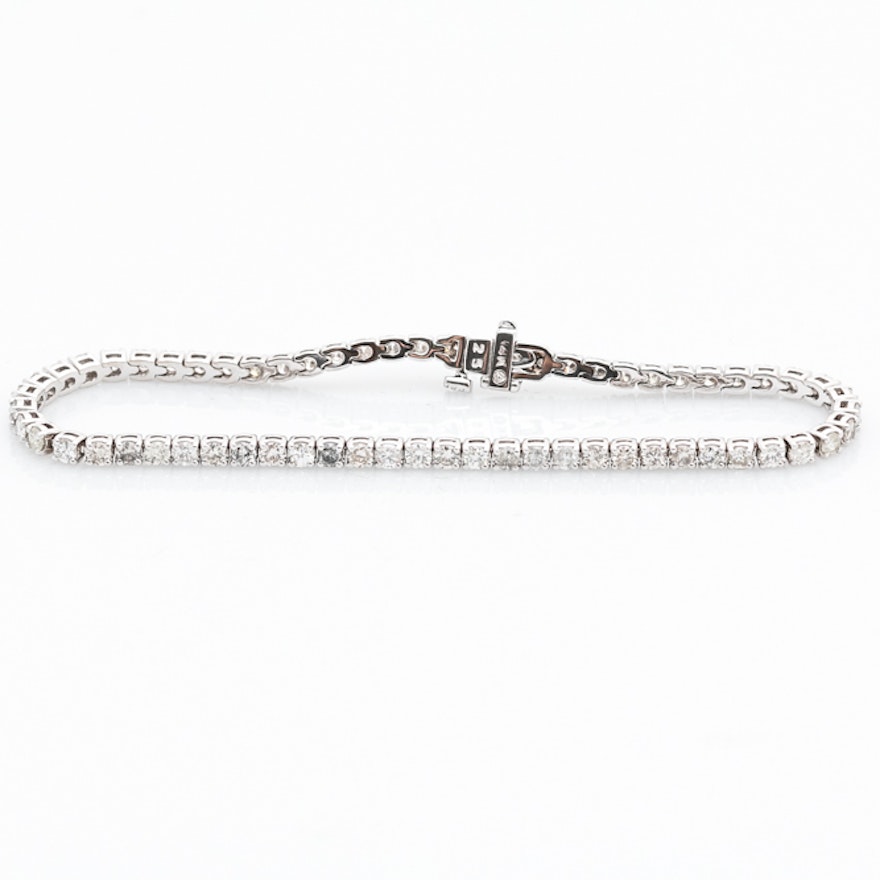 14K White Gold 4.20 CTW Diamond Bracelet