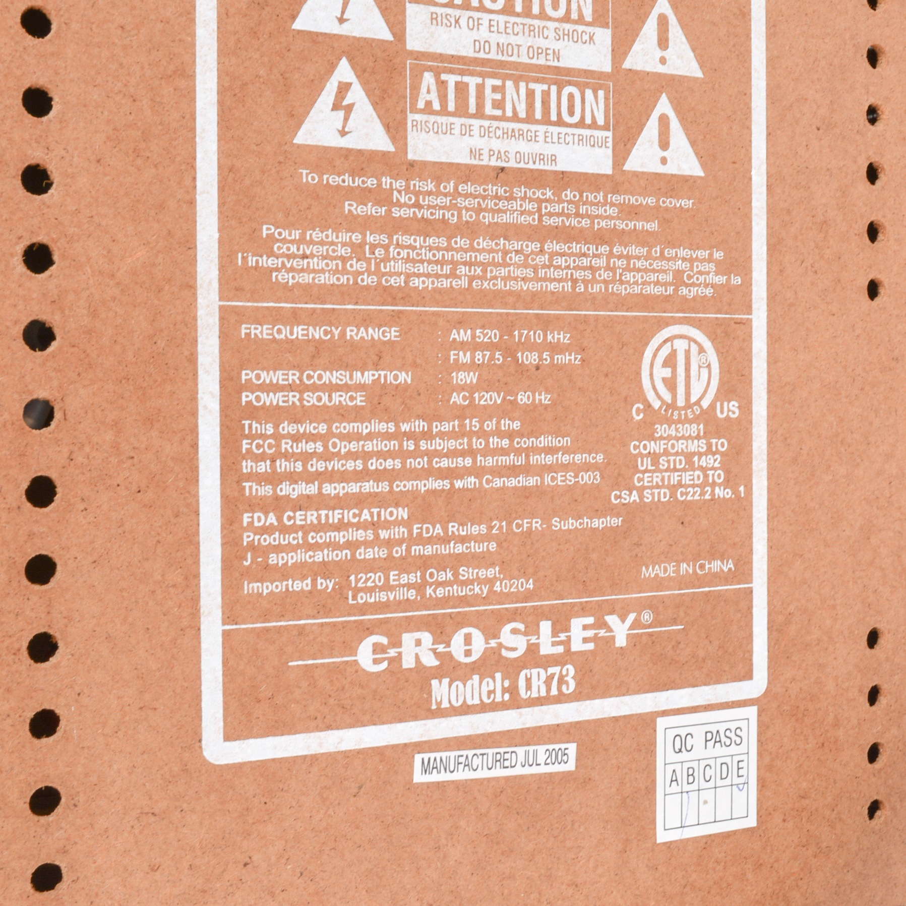 Reproduction Crosley Radio