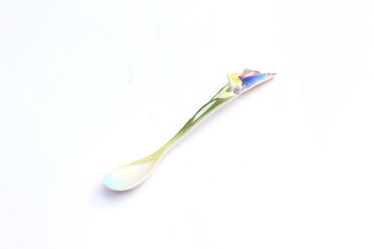 Pair of Franz Teacup, Saucer and Spoon Sets