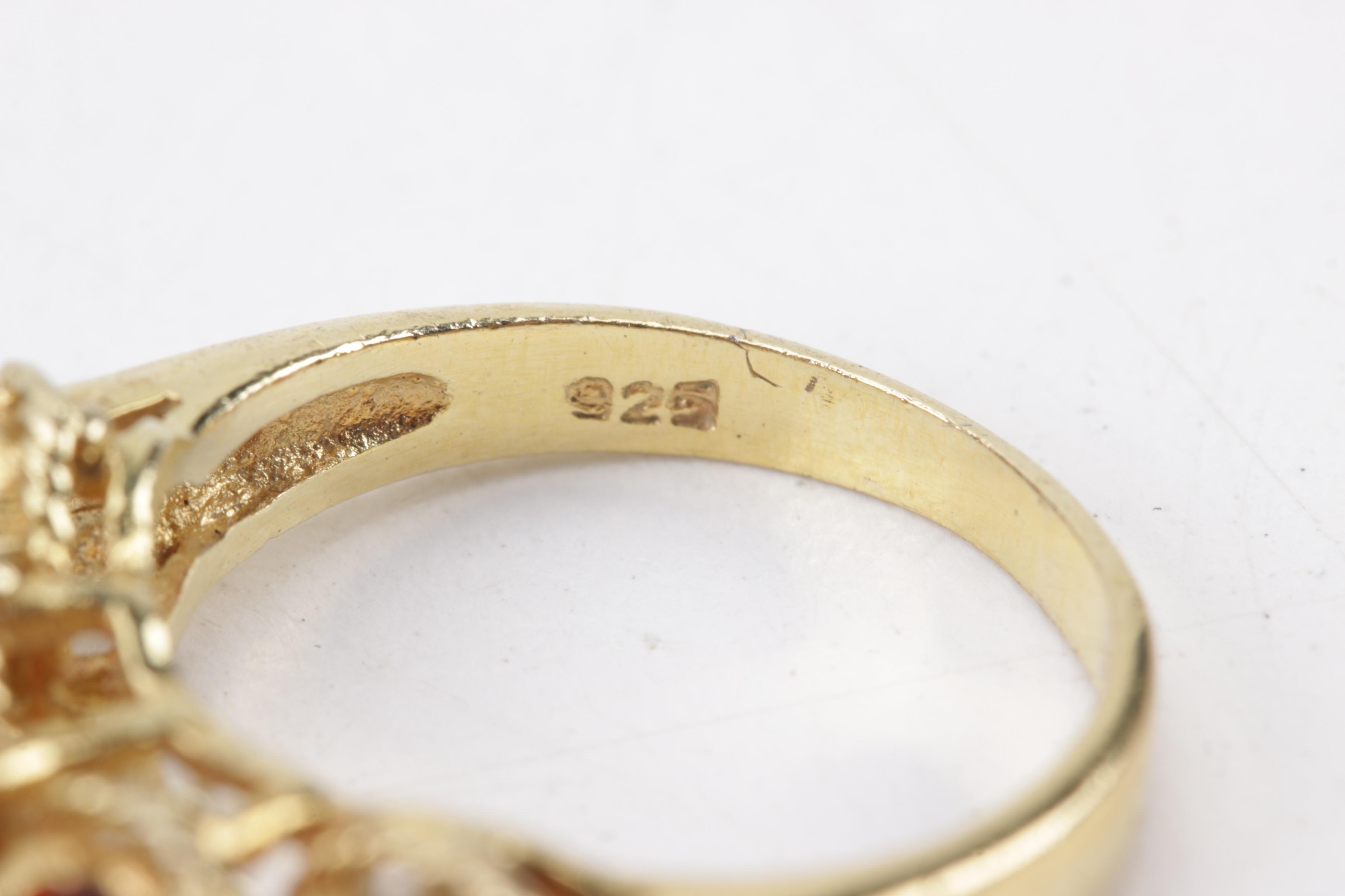 Sterling Silver and Gold Wash Rings with Accents