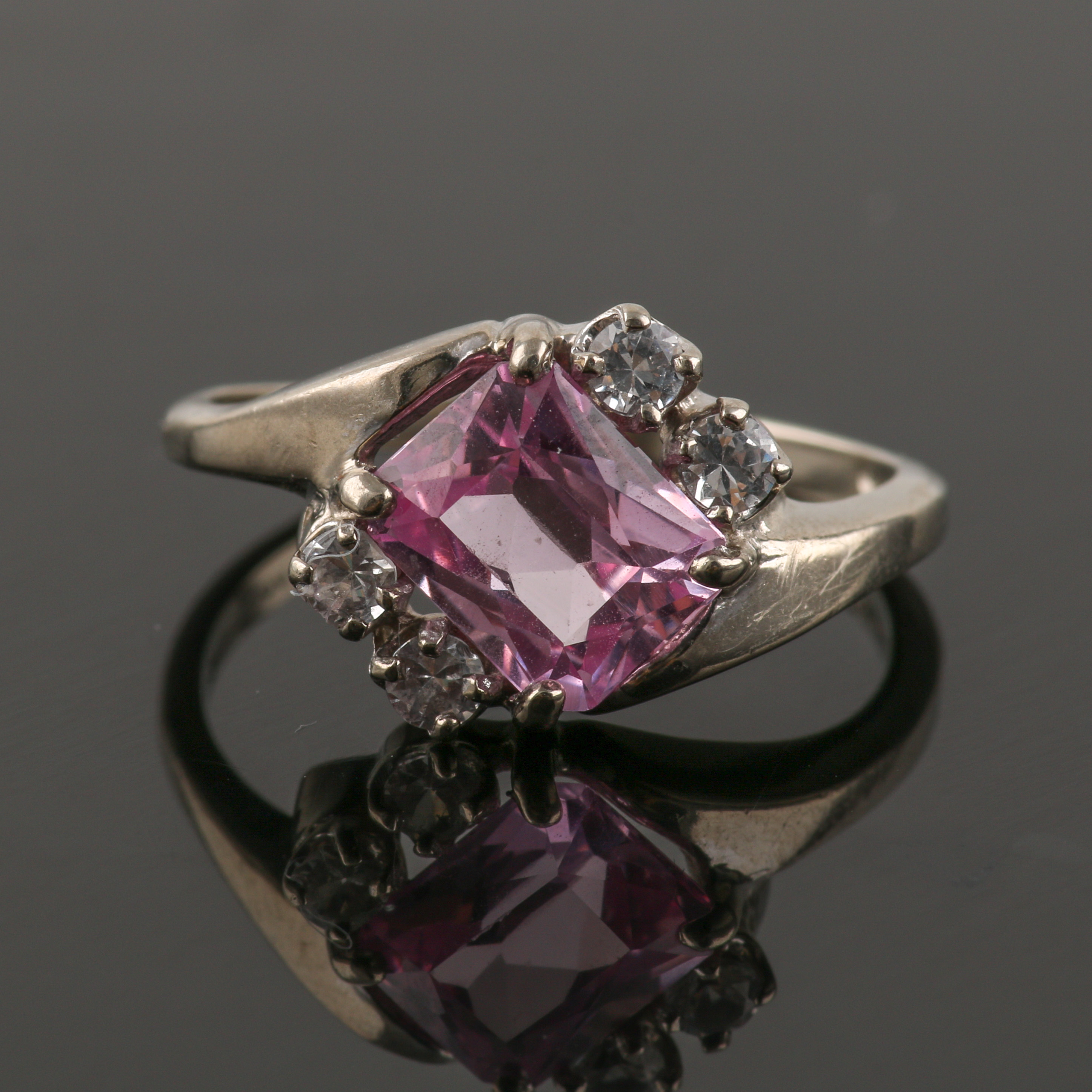 10K White Gold White Topaz and Gemstone Ring Selection