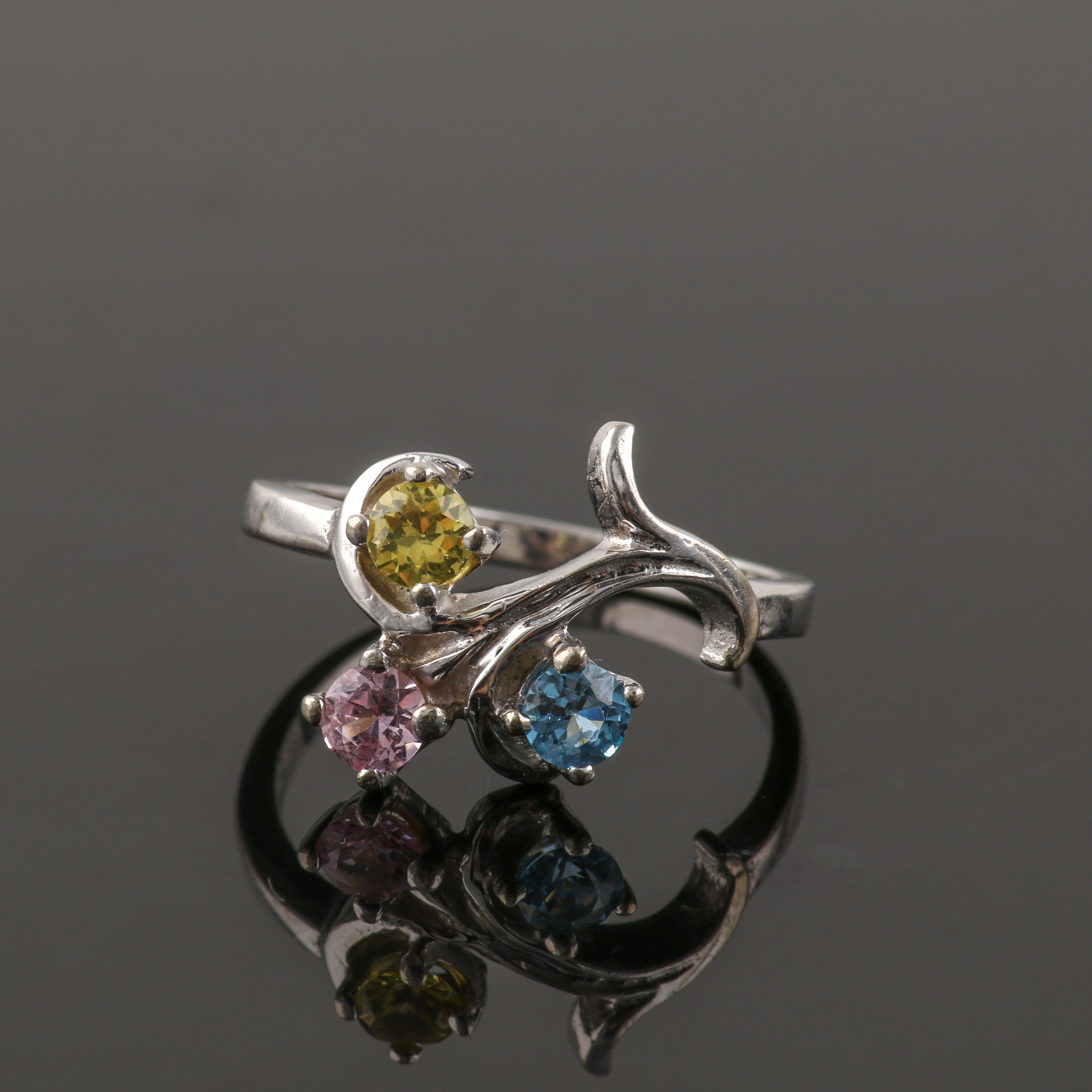 10K White Gold White Topaz and Gemstone Ring Selection