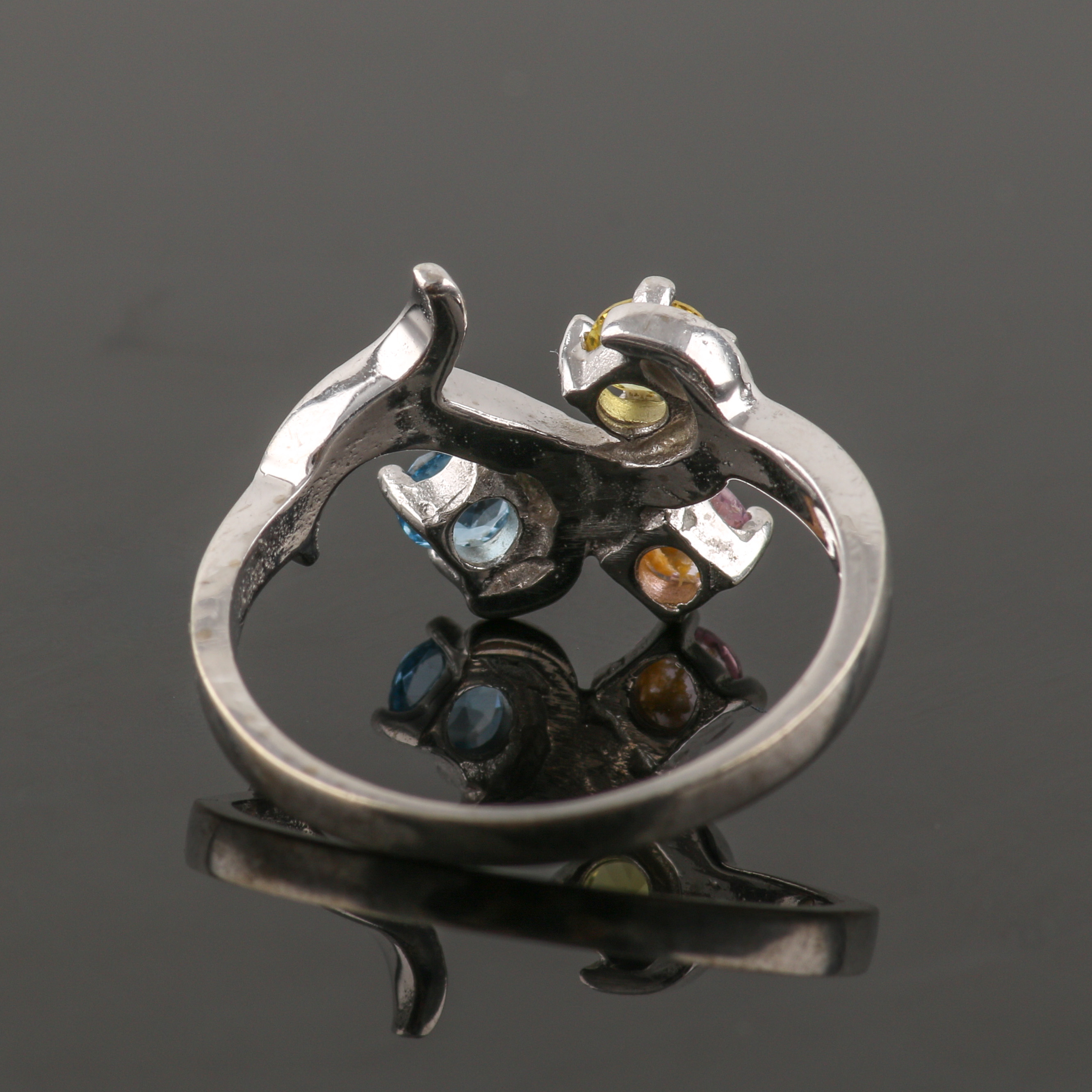 10K White Gold White Topaz and Gemstone Ring Selection