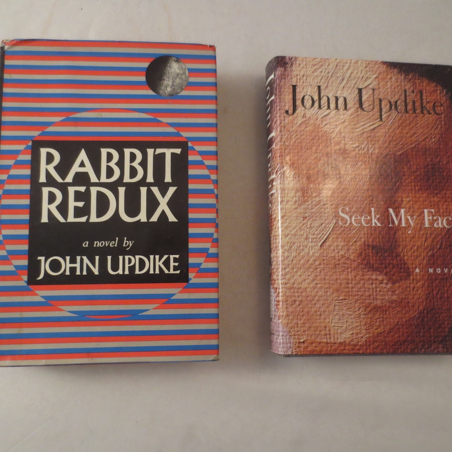 Pair First Editions by John Updike:  Rabbit Redux, 1971 and Seek My Face, 2002