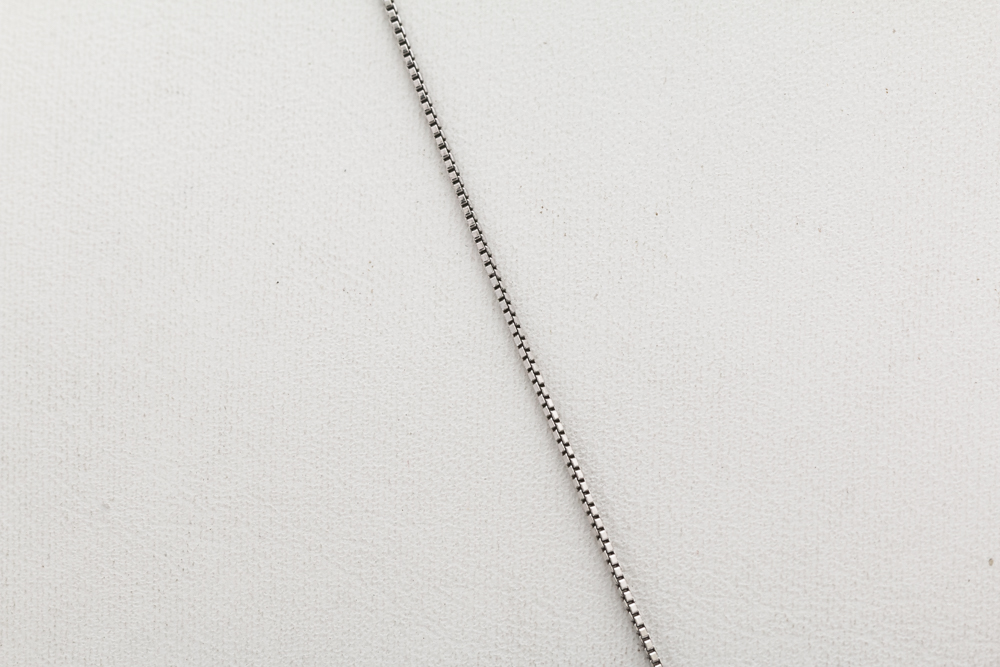 Sterling Silver Imitation Sapphire Heart Pendant Necklace