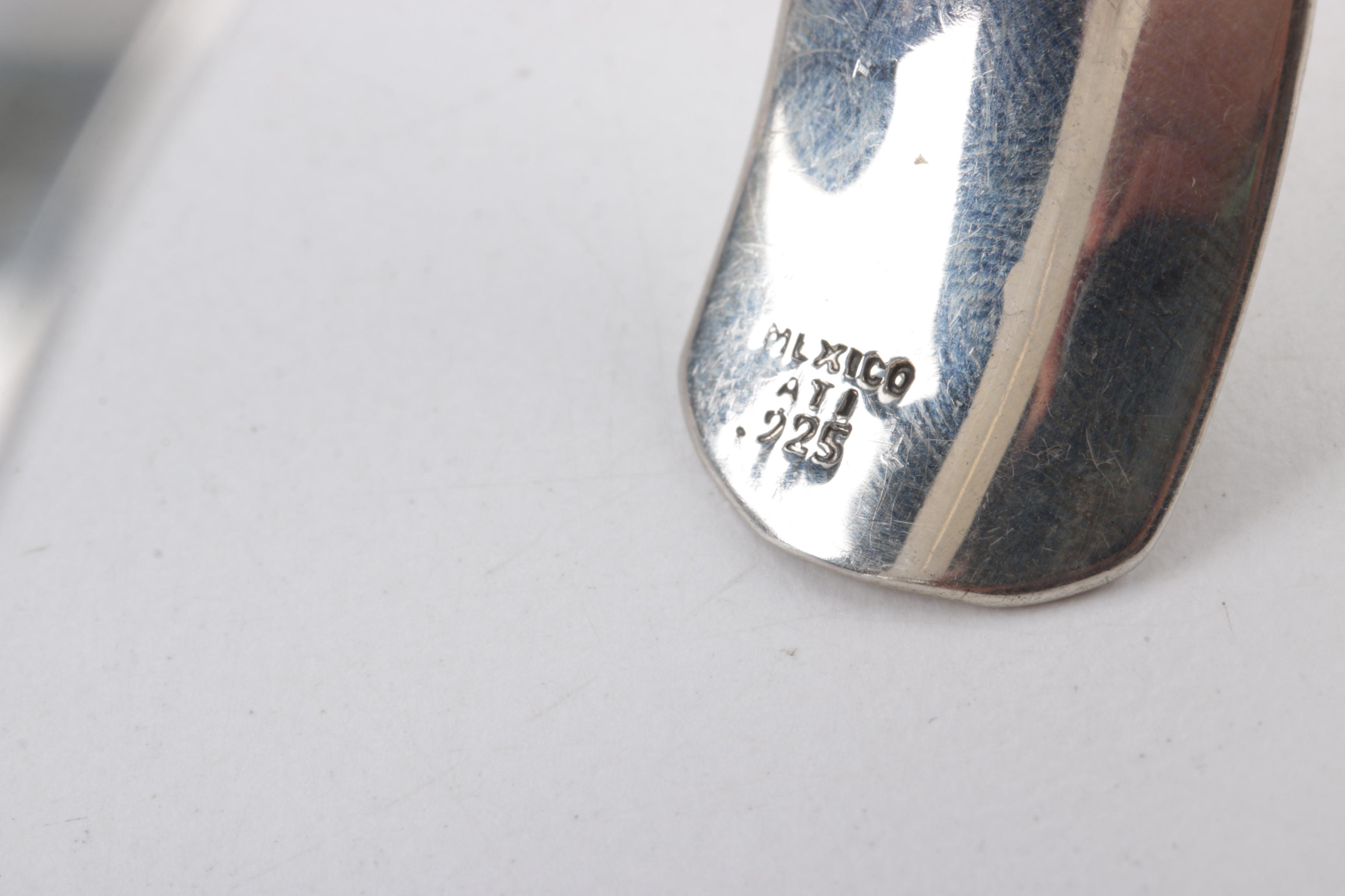 Sterling Modernist Style Sterling Penannular Brooch, Mexican Cuff and More