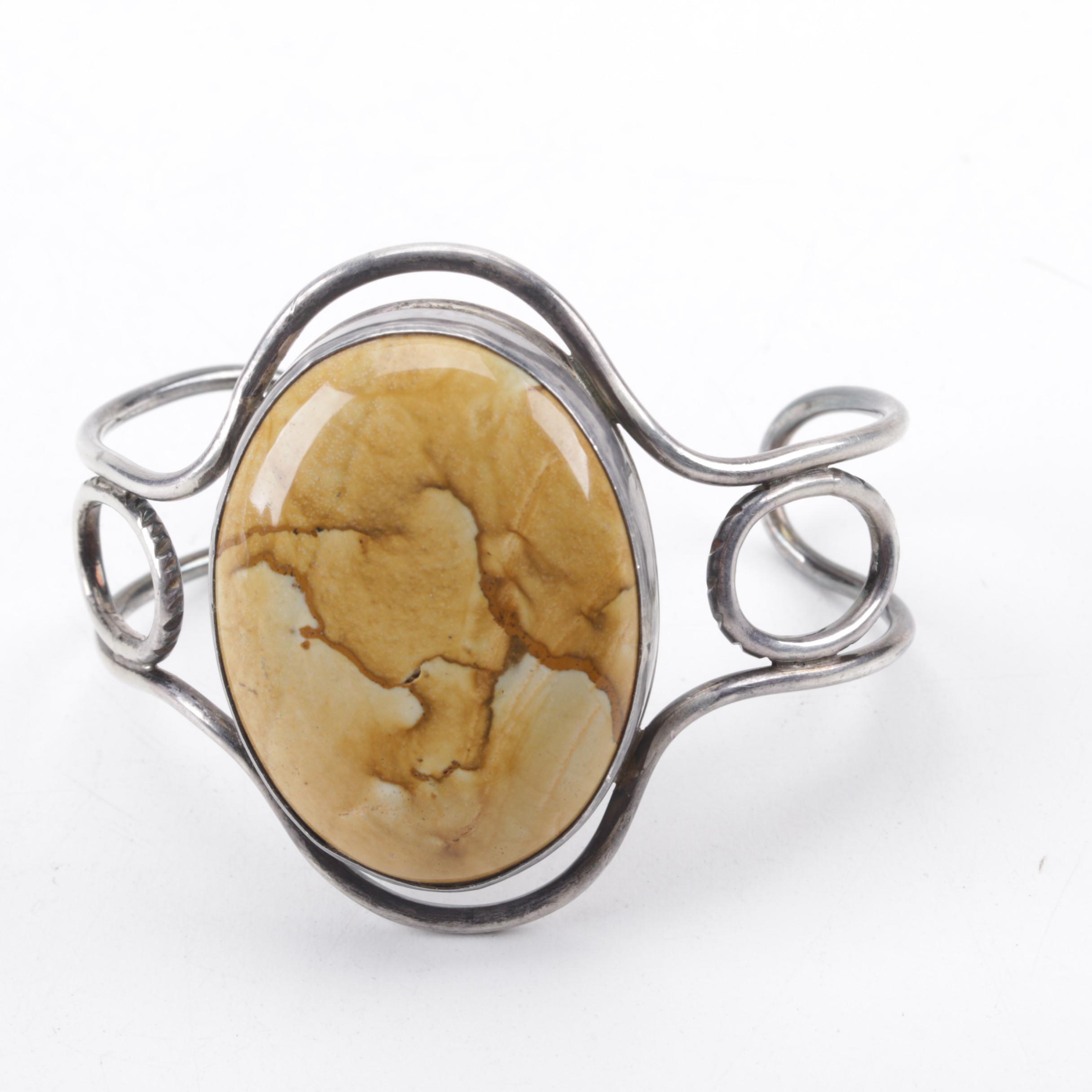 Sterling Silver Jasper Cuff Bracelet