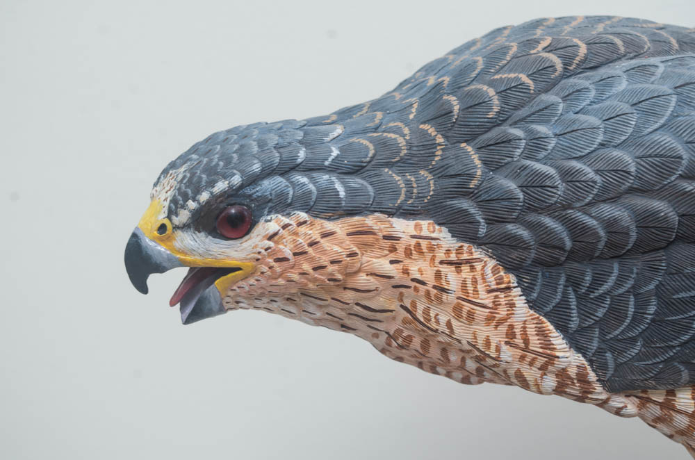 Leland Brewsaugh Carved Wood Peregrine Falcon