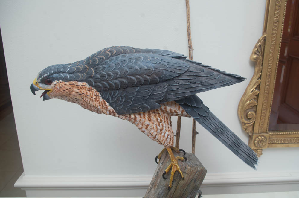 Leland Brewsaugh Carved Wood Peregrine Falcon