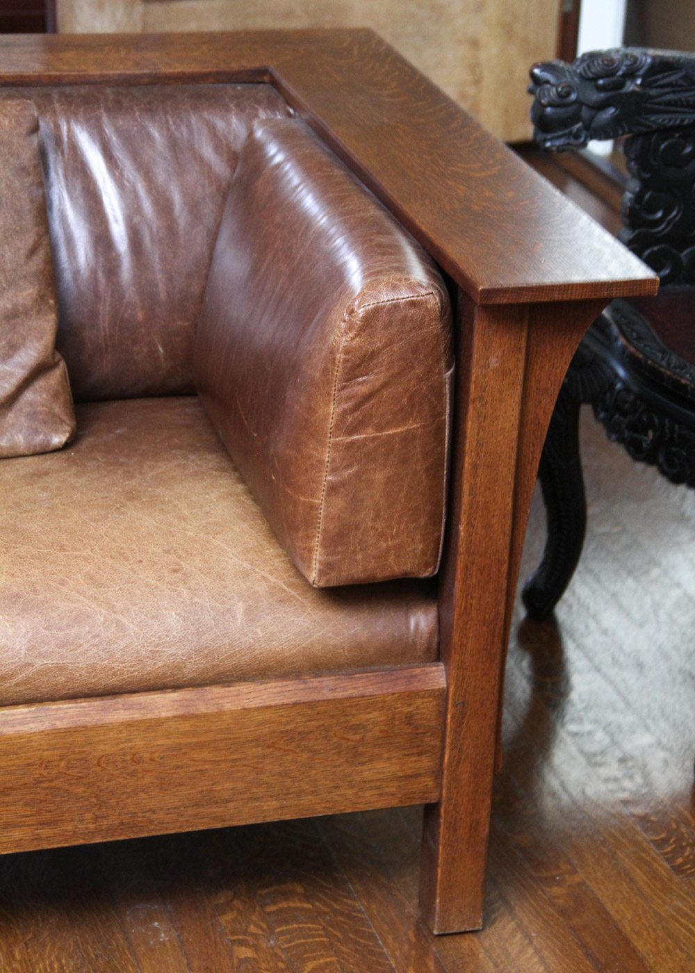 Mission Style Oak Sofa